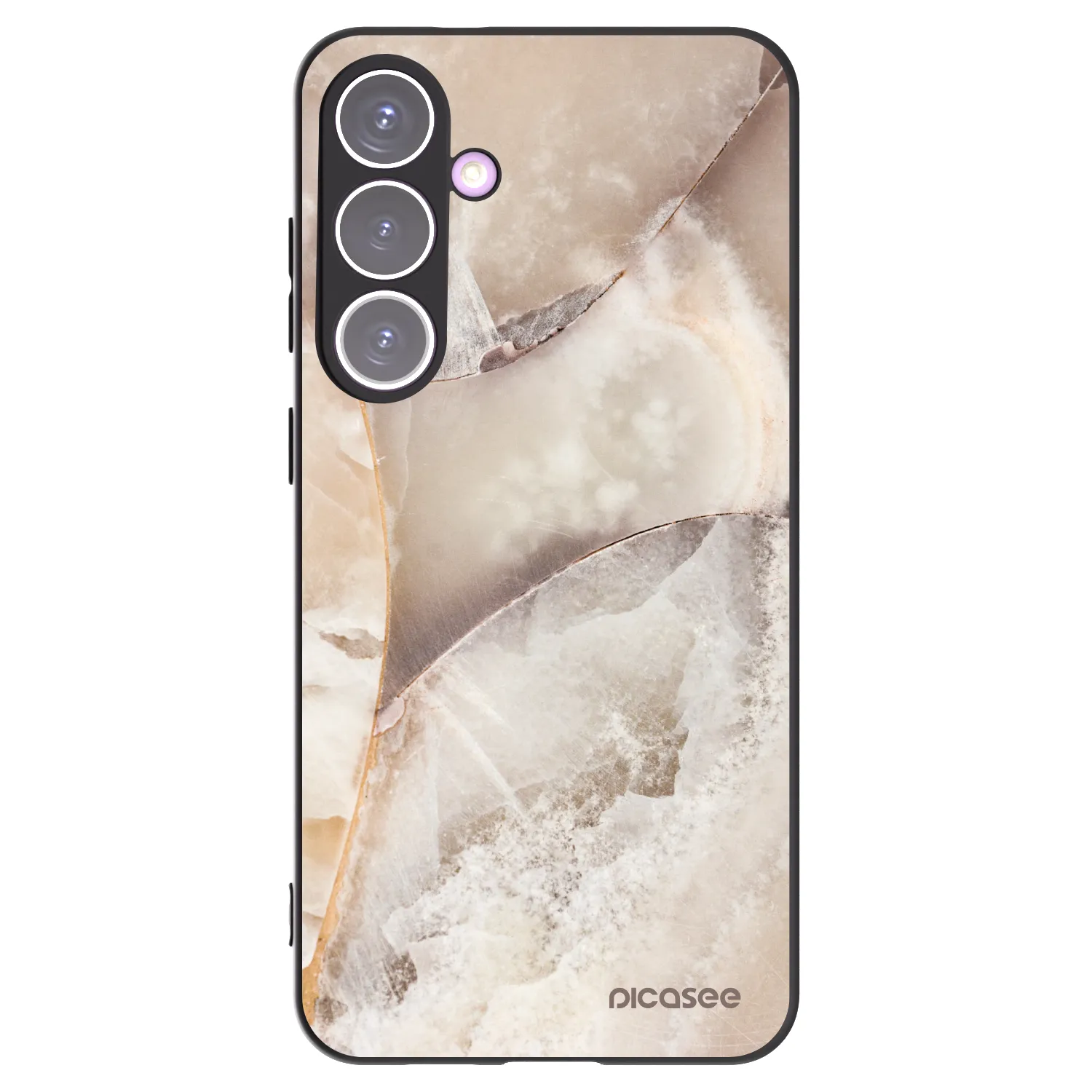 Picasee silikonowe czarne etui na Samsung Galaxy S24+ S926B 5G - Cream marble
