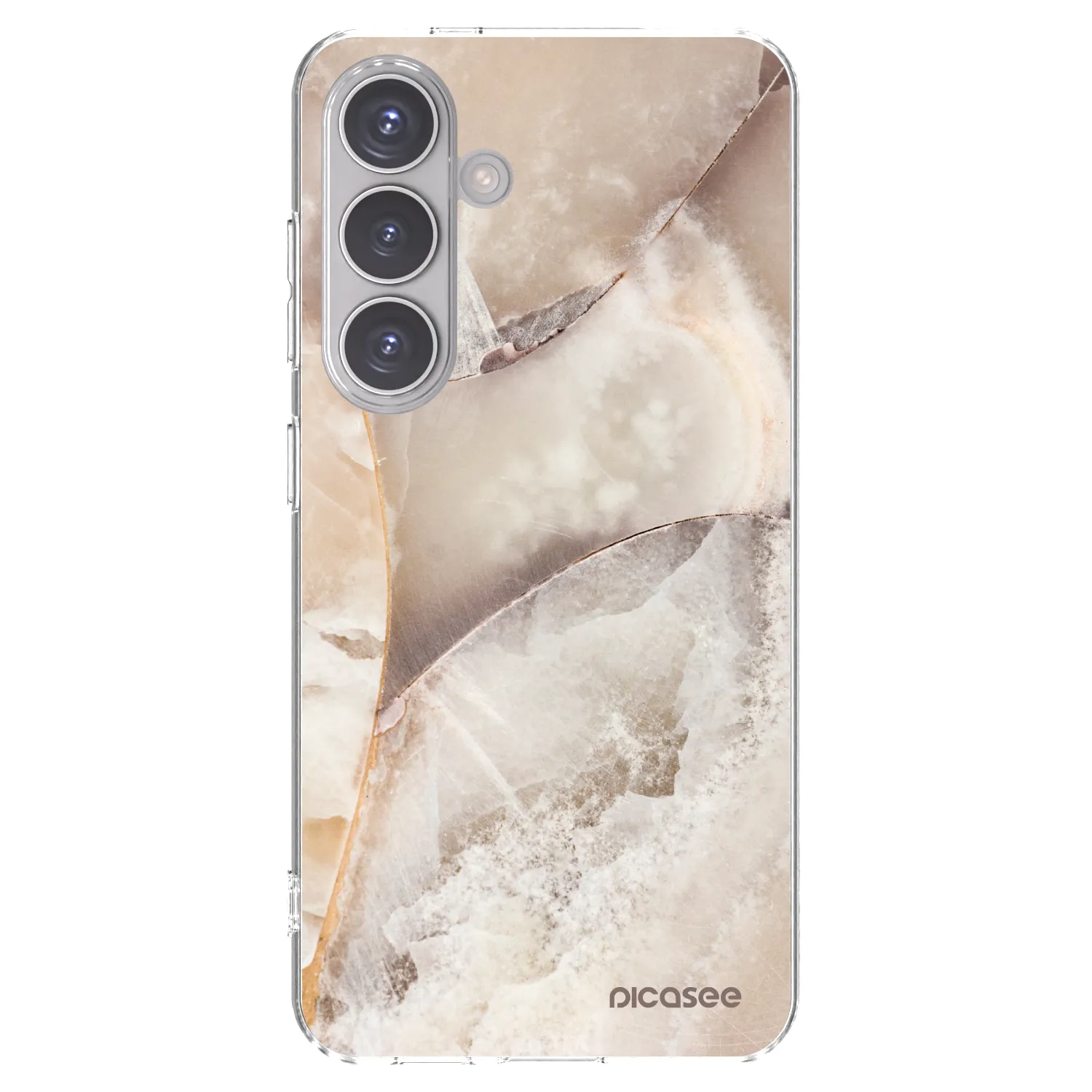 Picasee silikonowe przeźroczyste etui na Samsung Galaxy S24 S921B 5G - Cream marble