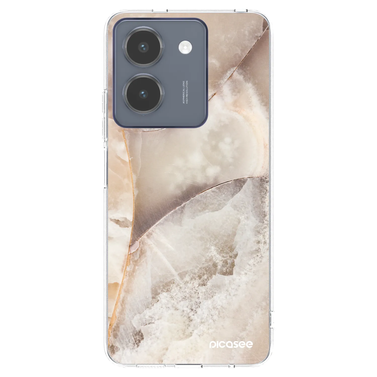 Picasee silikonowe przeźroczyste etui na Vivo Y36 4G - Cream marble