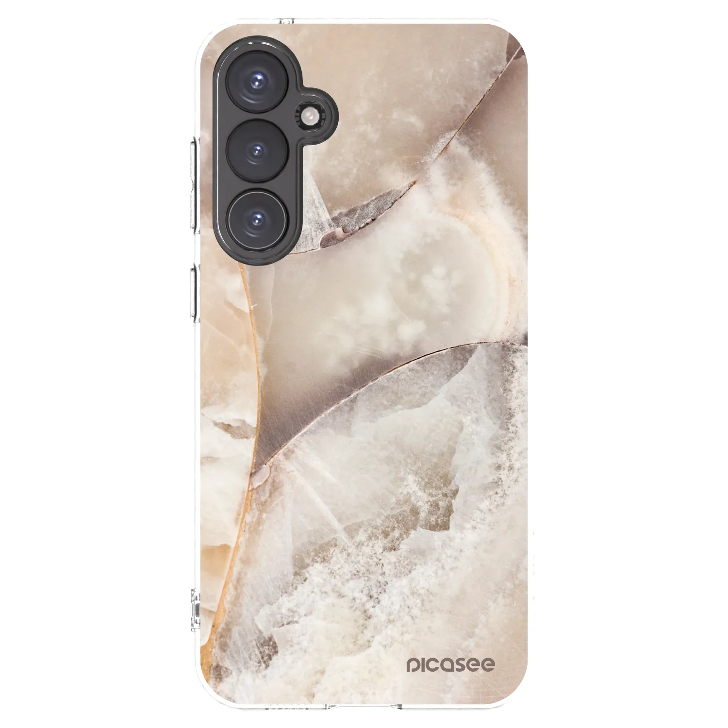 Picasee silikonowe przeźroczyste etui na Samsung Galaxy S23 FE S711B - Cream marble
