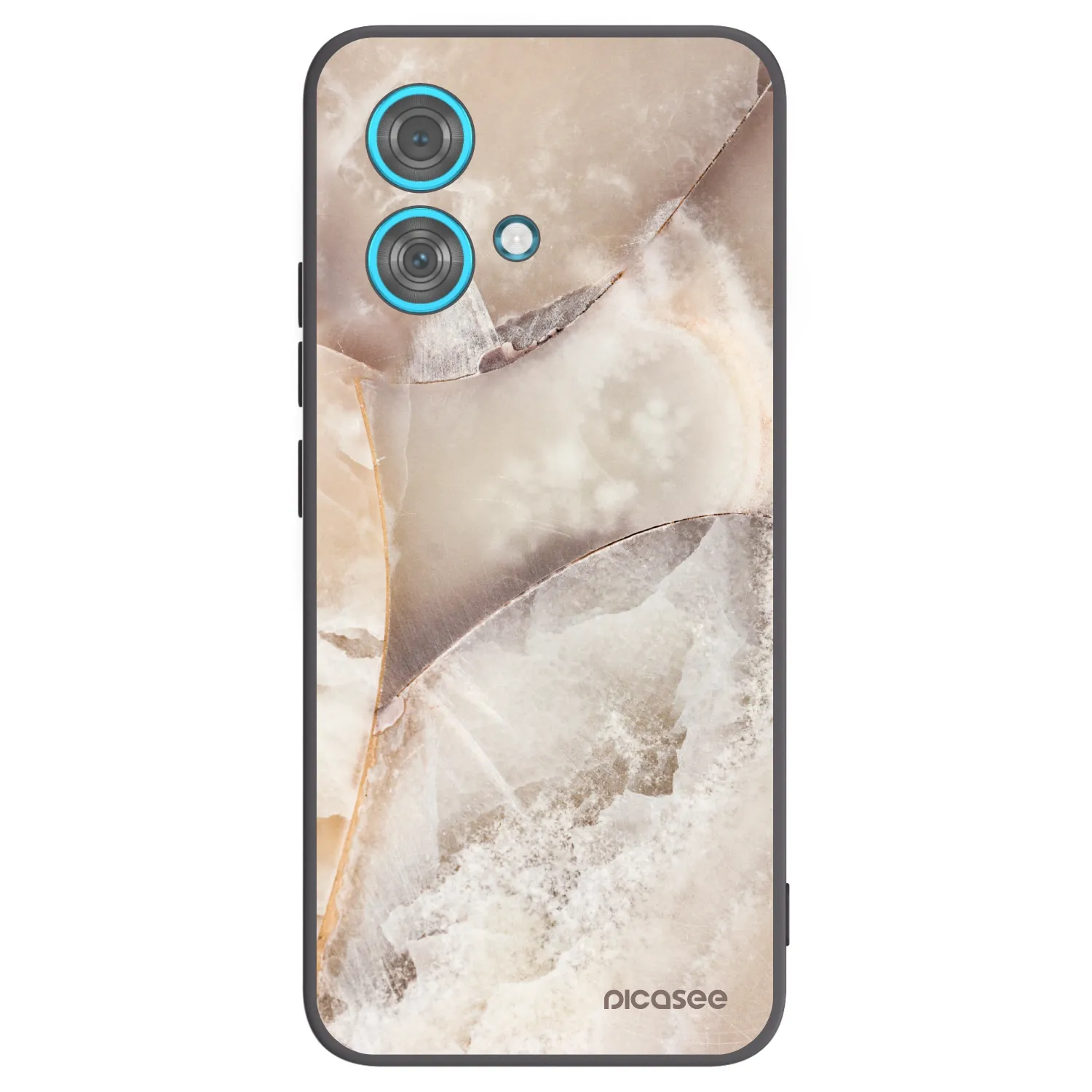 Picasee silikonowe czarne etui na Motorola Edge 40 Neo - Cream marble