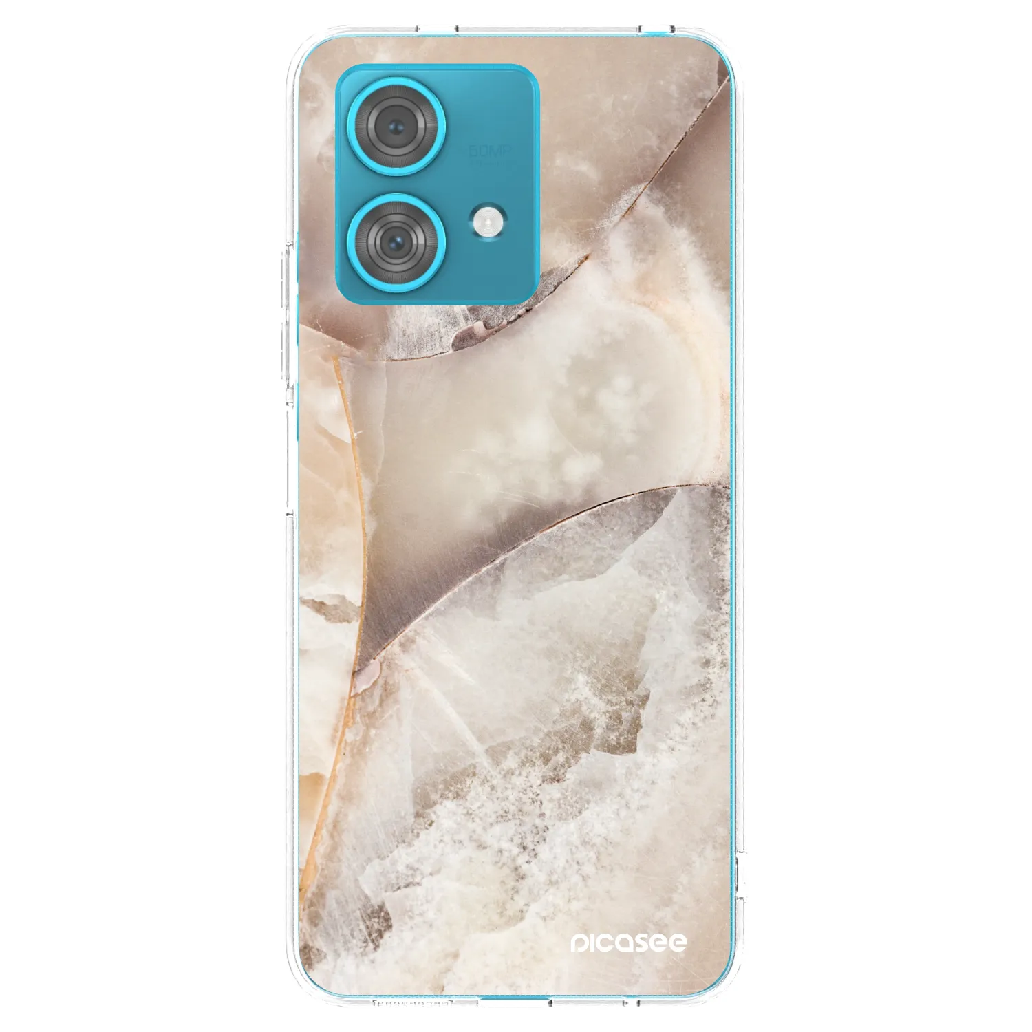 Picasee silikonowe przeźroczyste etui na Motorola Edge 40 Neo - Cream marble