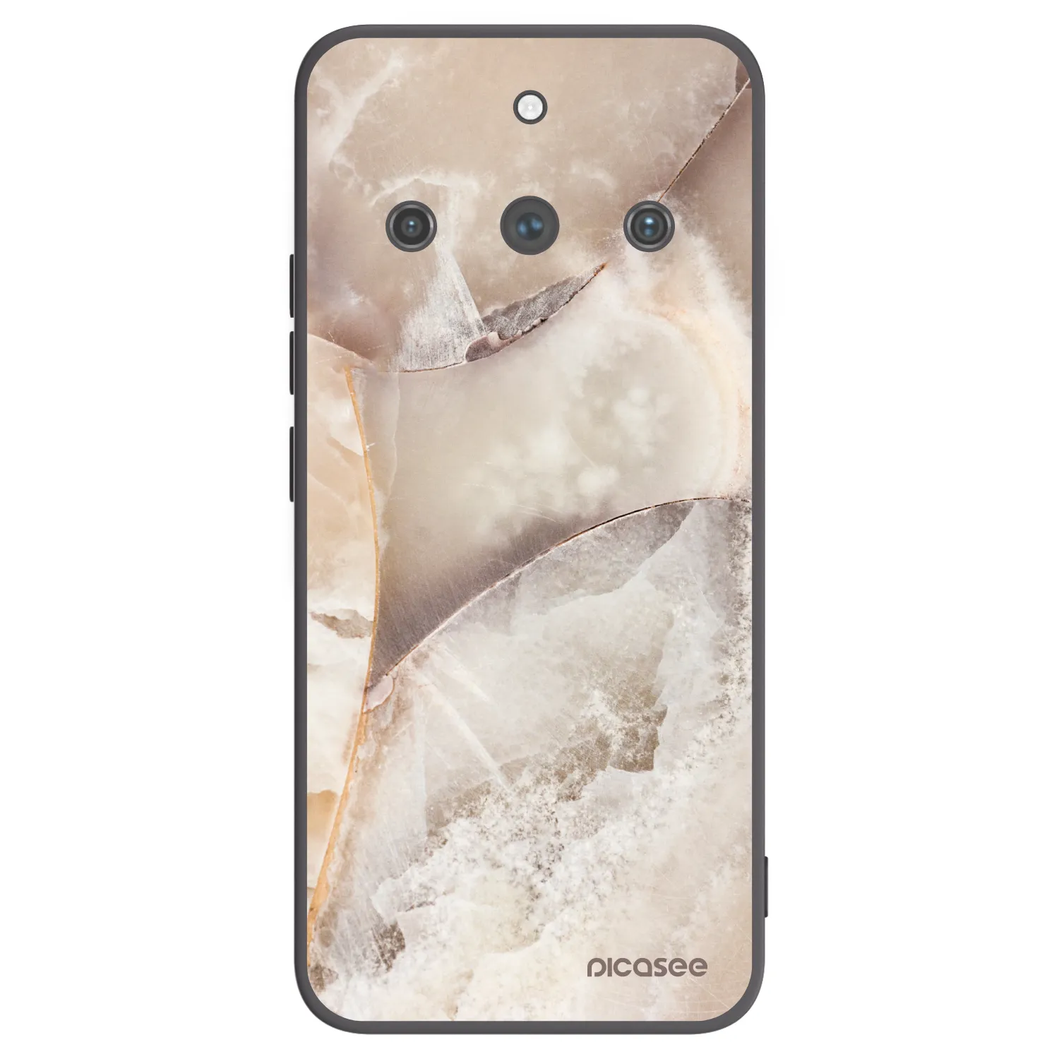 Picasee silikonowe czarne etui na Realme 11 Pro+ - Cream marble