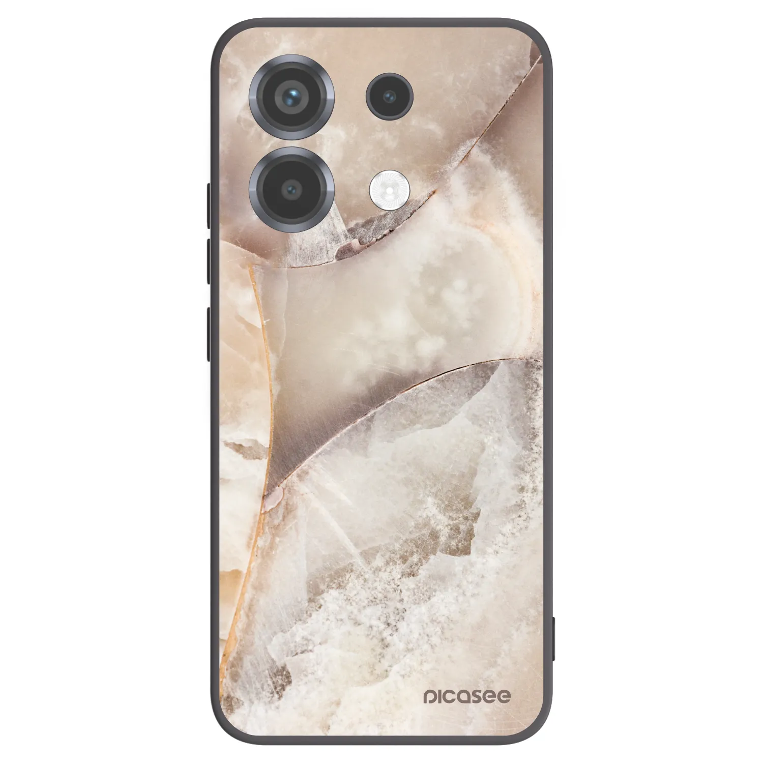 Picasee silikonowe czarne etui na Xiaomi Poco X6 - Cream marble