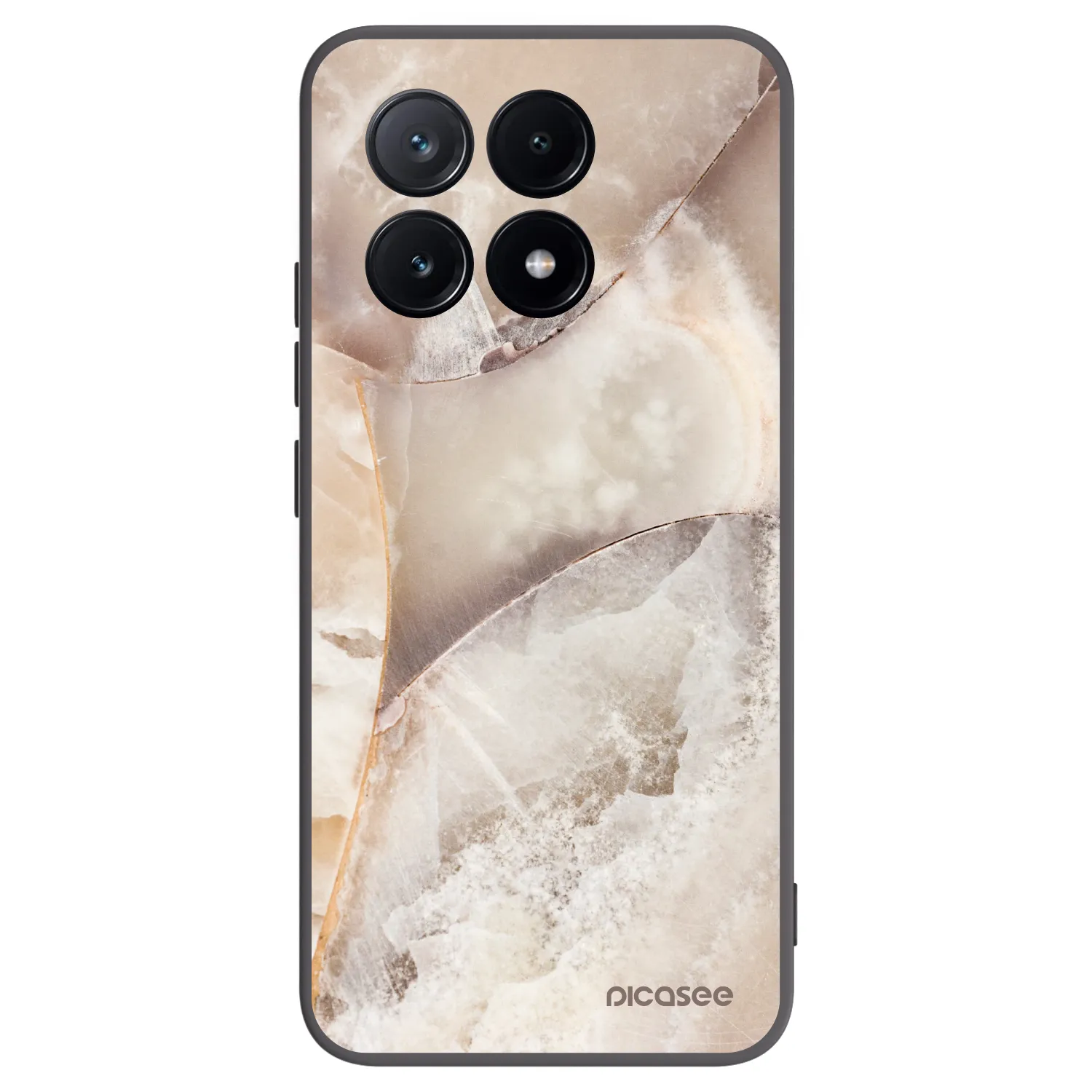 Picasee silikonowe czarne etui na Xiaomi Poco X6 Pro - Cream marble