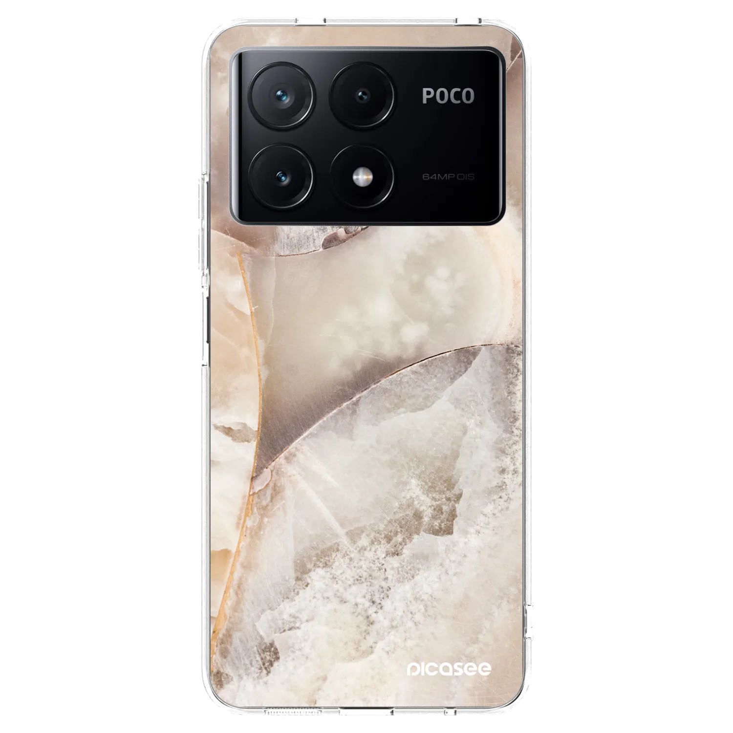Picasee silikonowe przeźroczyste etui na Xiaomi Poco X6 Pro - Cream marble