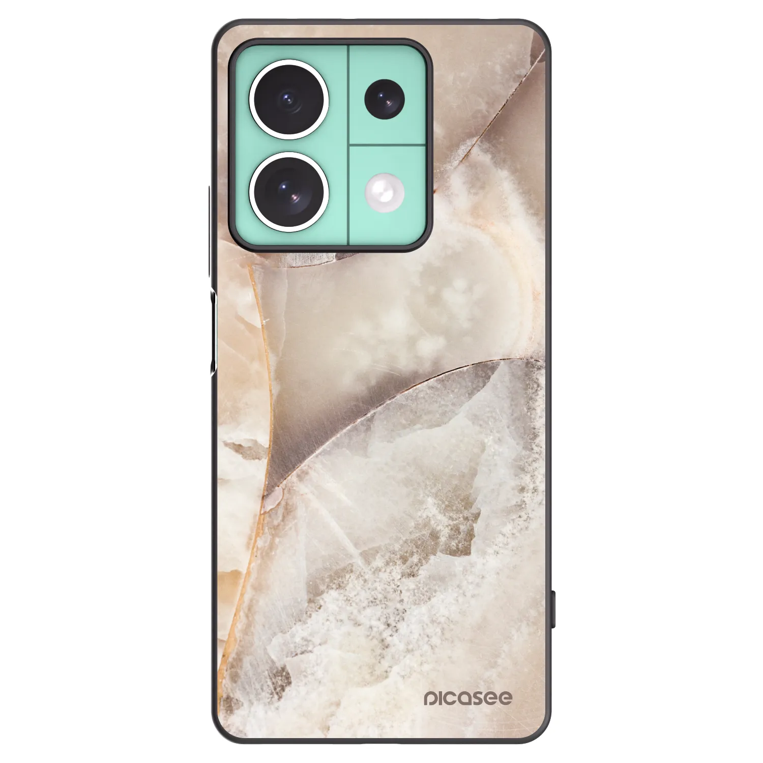 Picasee silikonowe czarne etui na Xiaomi Redmi Note 13 5G - Cream marble