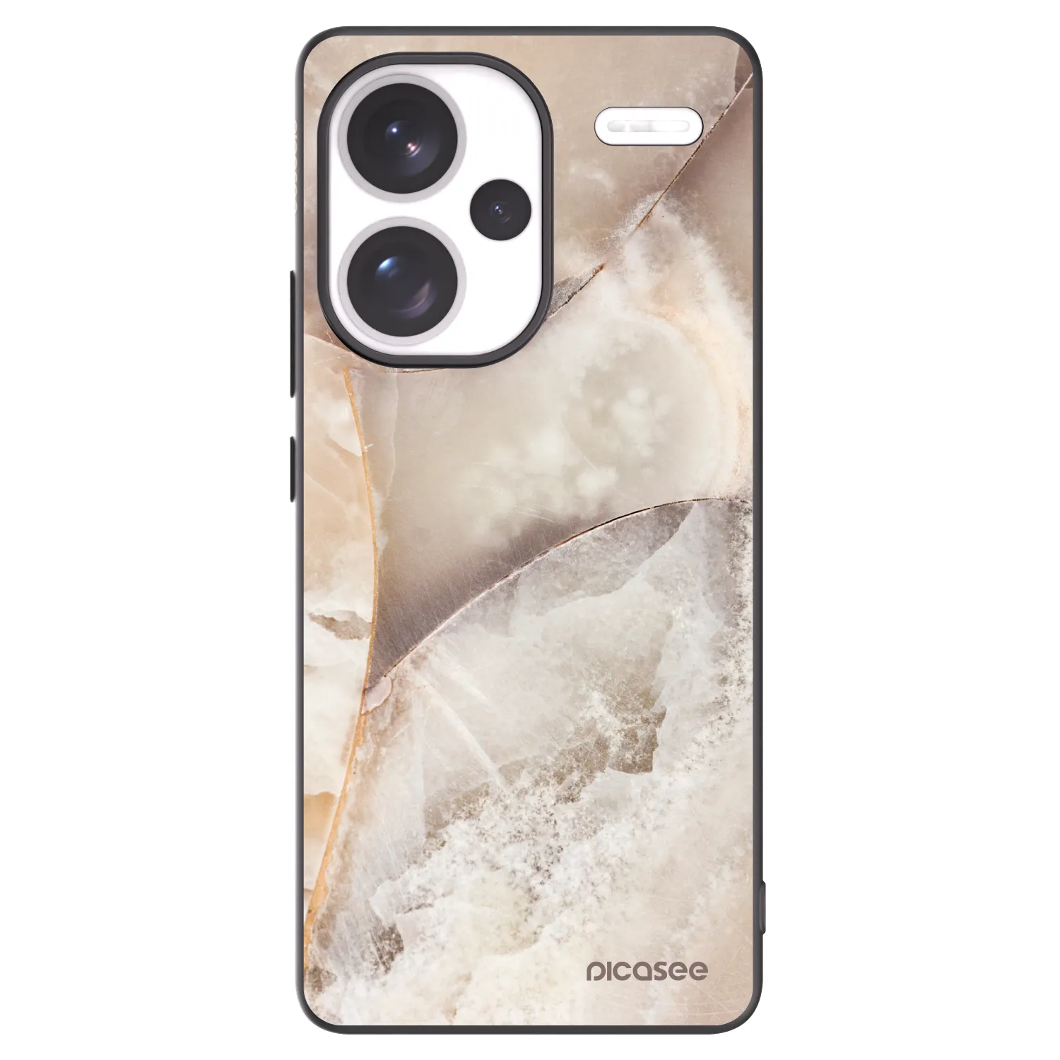 Picasee silikonowe czarne etui na Xiaomi Redmi Note 13 Pro+ 5G - Cream marble