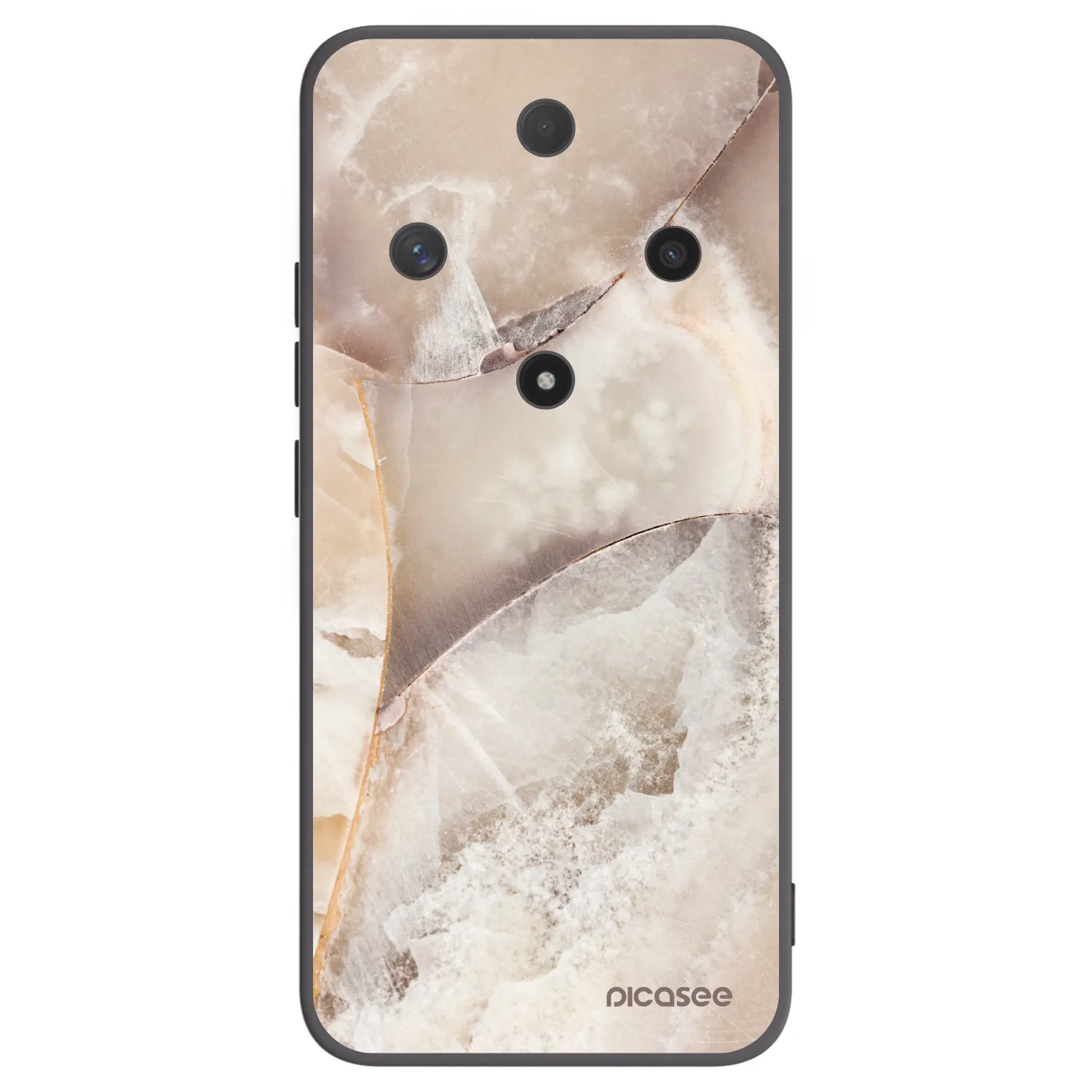 Picasee silikonowe czarne etui na Honor Magic6 Lite 5G - Cream marble