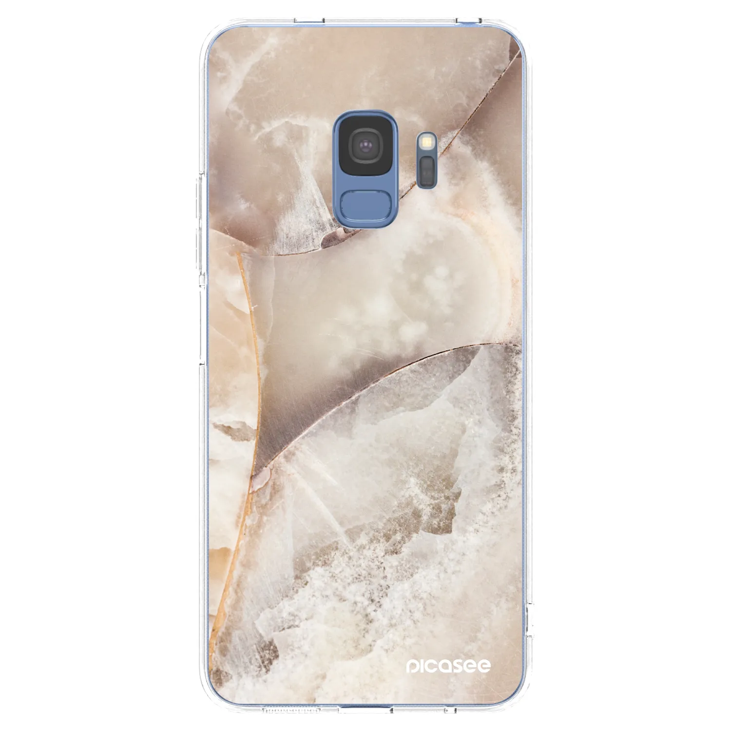 Picasee silikonowe przeźroczyste etui na Samsung Galaxy S9 G960F - Cream marble