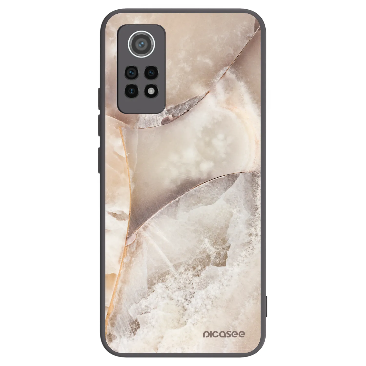 Picasee silikonowe czarne etui na Xiaomi Redmi Note 12 Pro 4G - Cream marble