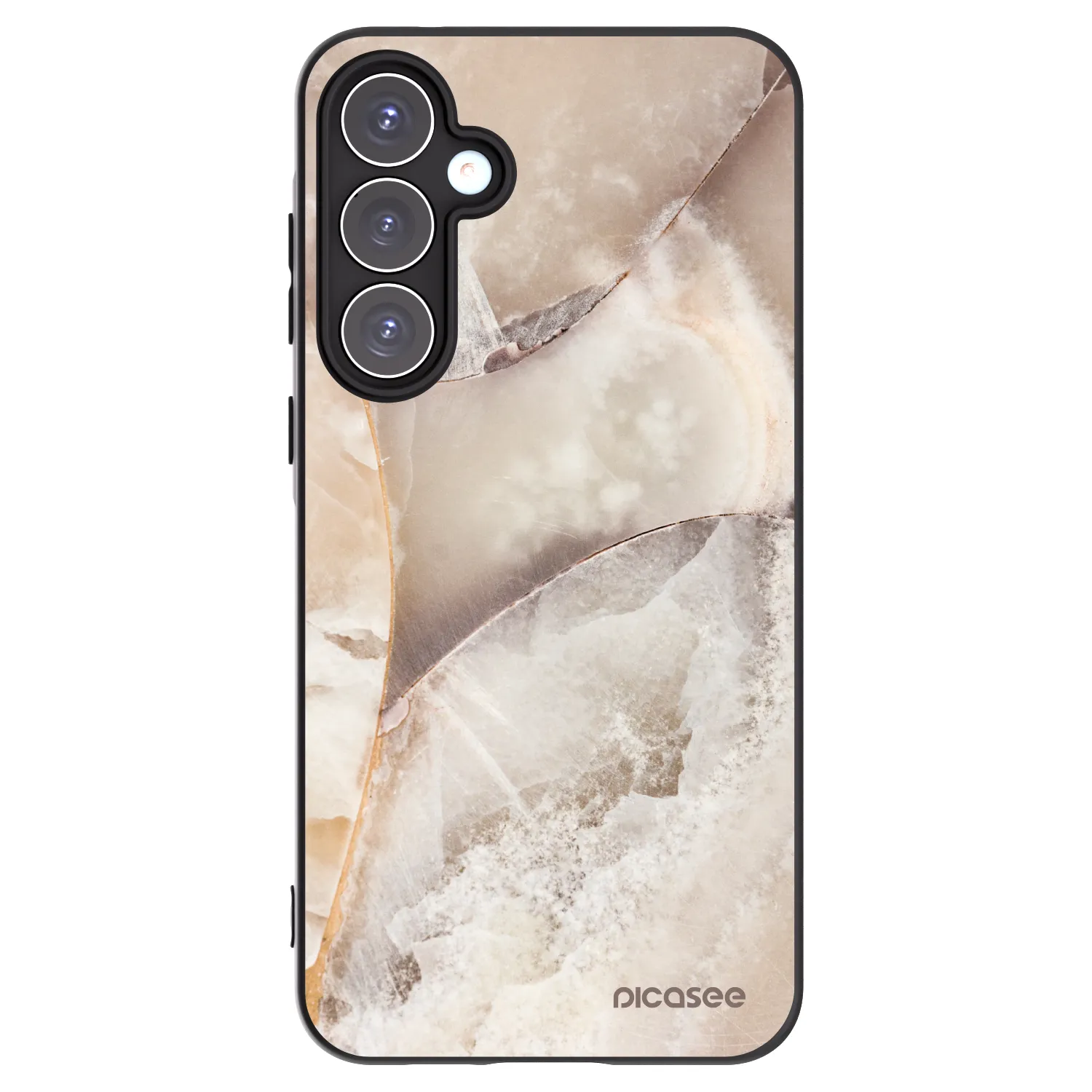 Picasee silikonowe czarne etui na Samsung Galaxy A55 5G A556B - Cream marble