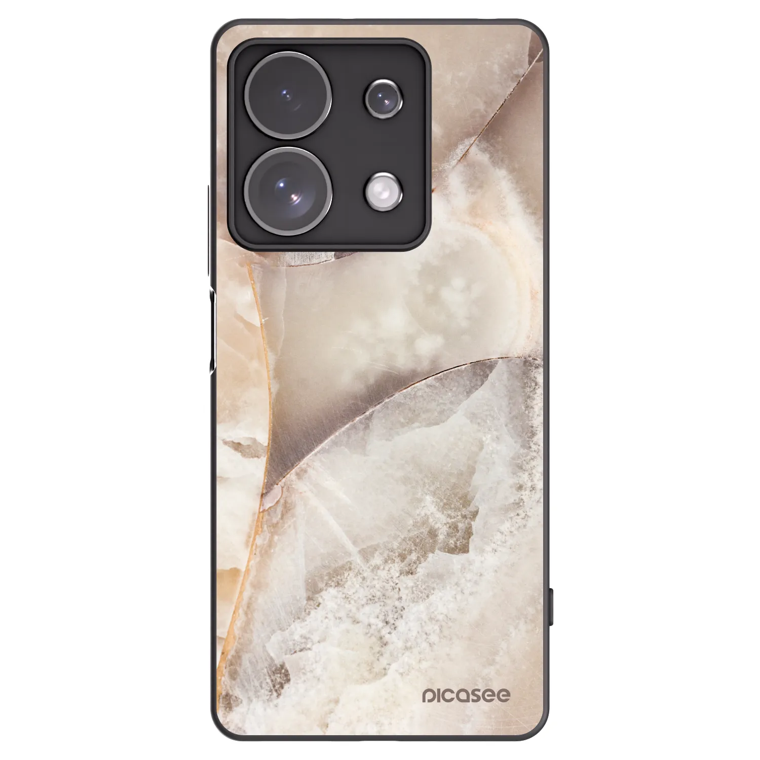 Picasee silikonowe czarne etui na Xiaomi Redmi Note 13 Pro 4G - Cream marble