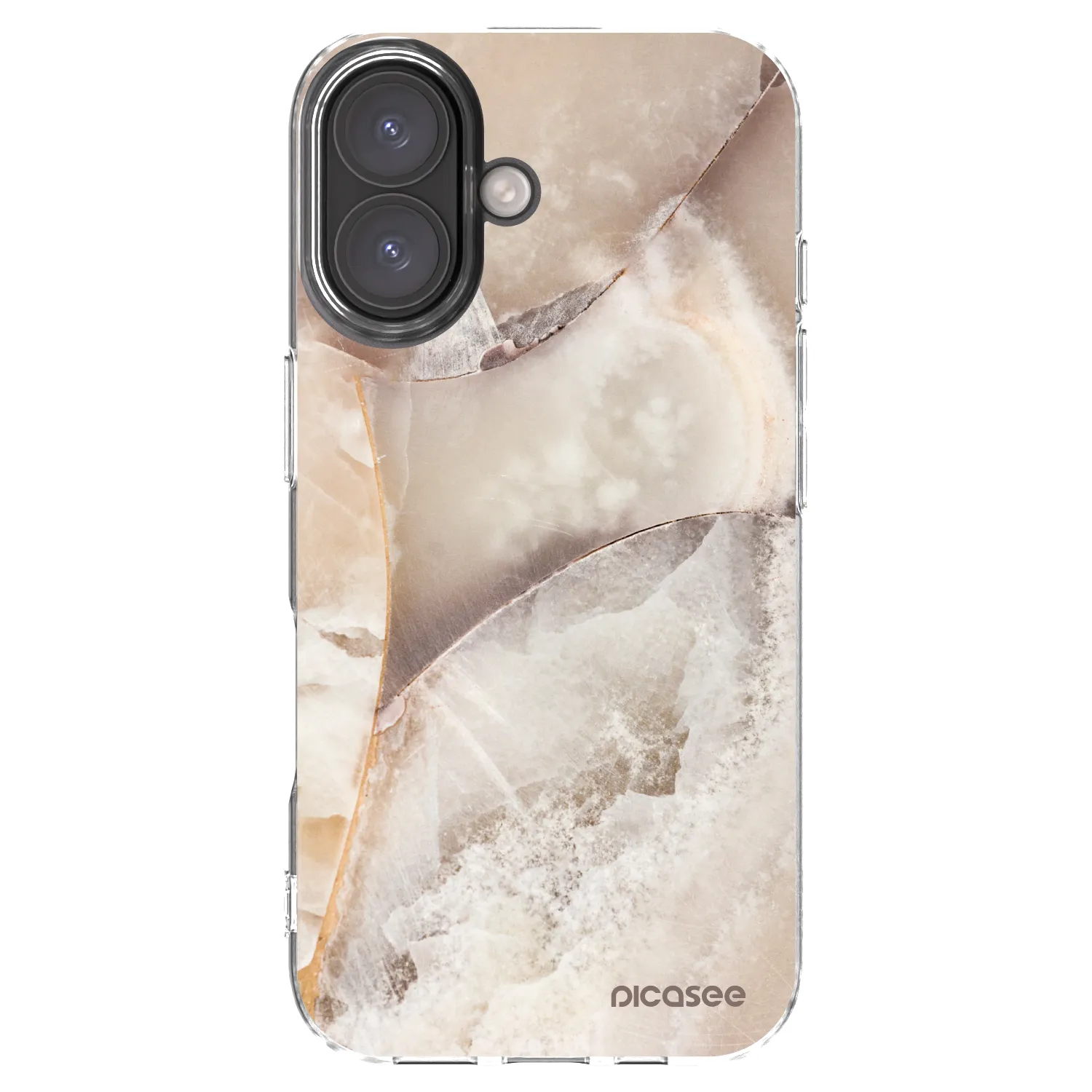 Picasee silikonowe przeźroczyste etui na Apple iPhone 16 - Cream marble