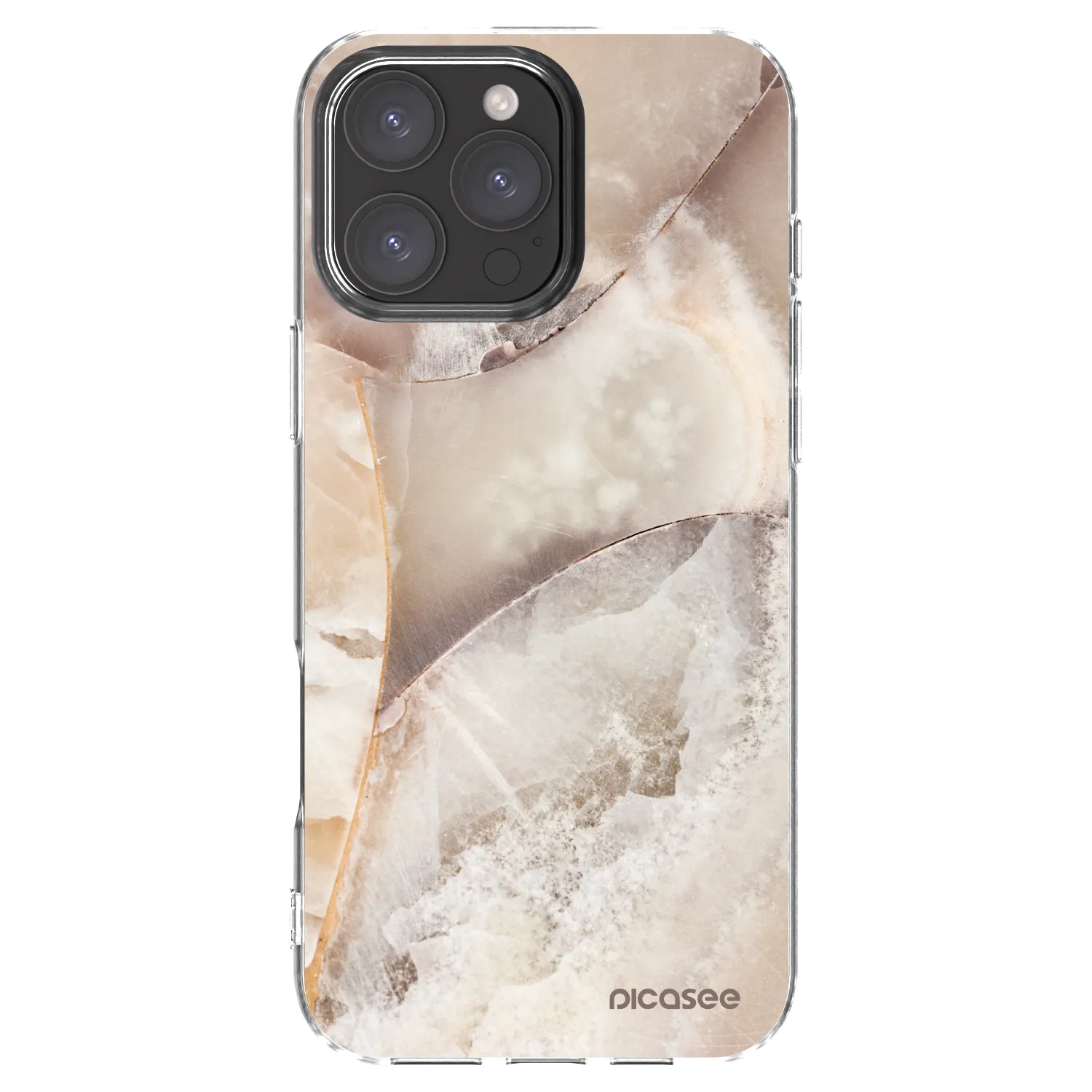 Picasee silikonowe przeźroczyste etui na Apple iPhone 16 Pro Max - Cream marble