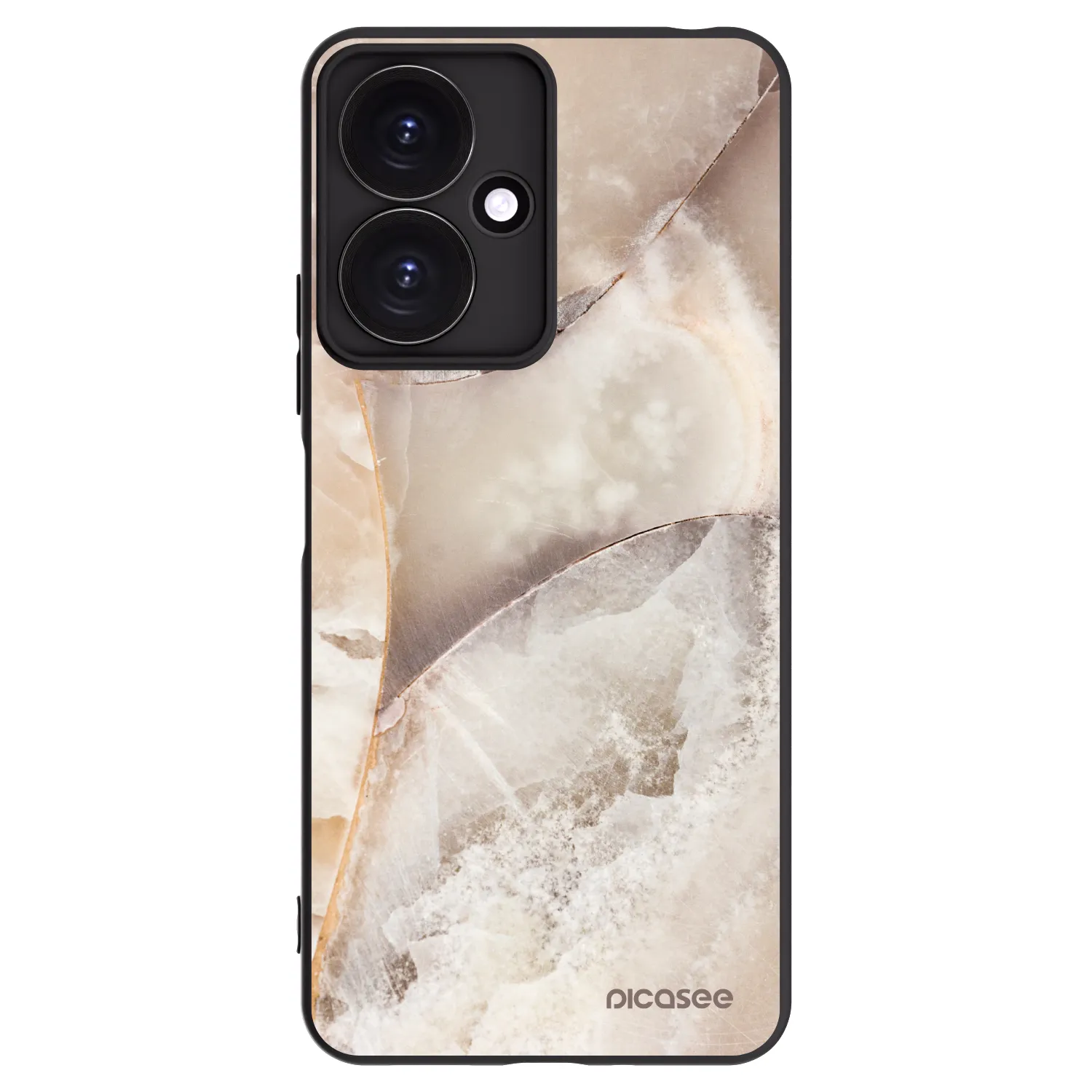 Picasee silikonowe czarne etui na Xiaomi Redmi 13C 5G - Cream marble