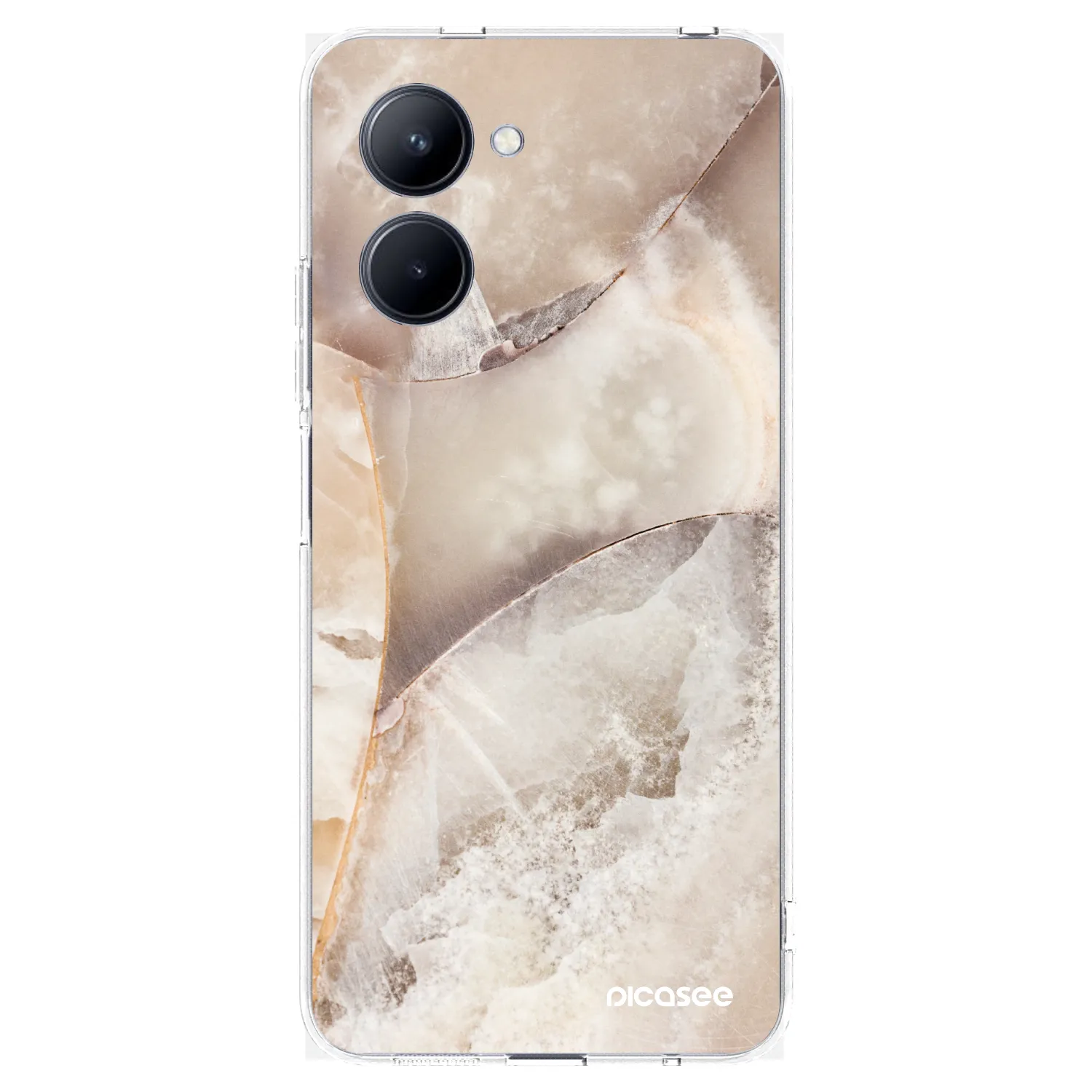 Picasee silikonowe przeźroczyste etui na Realme C33 (2023) - Cream marble