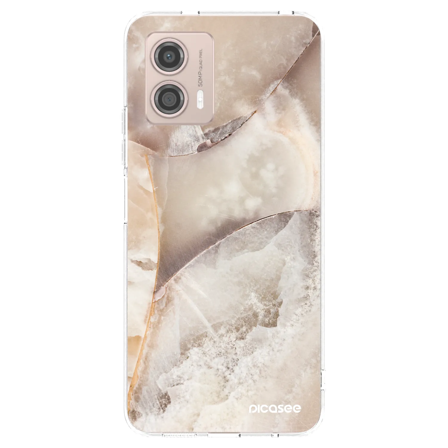 Picasee silikonowe przeźroczyste etui na Motorola Moto G53 5G - Cream marble