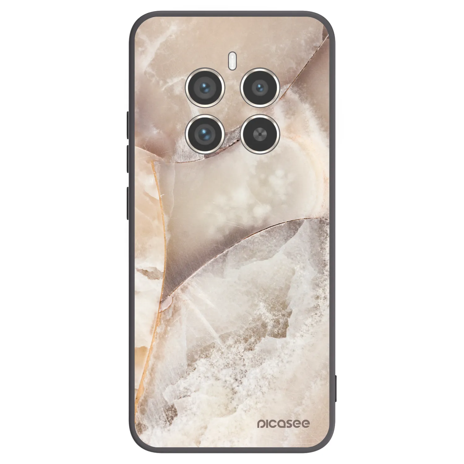 Picasee silikonowe czarne etui na Realme 12 Pro 5G - Cream marble