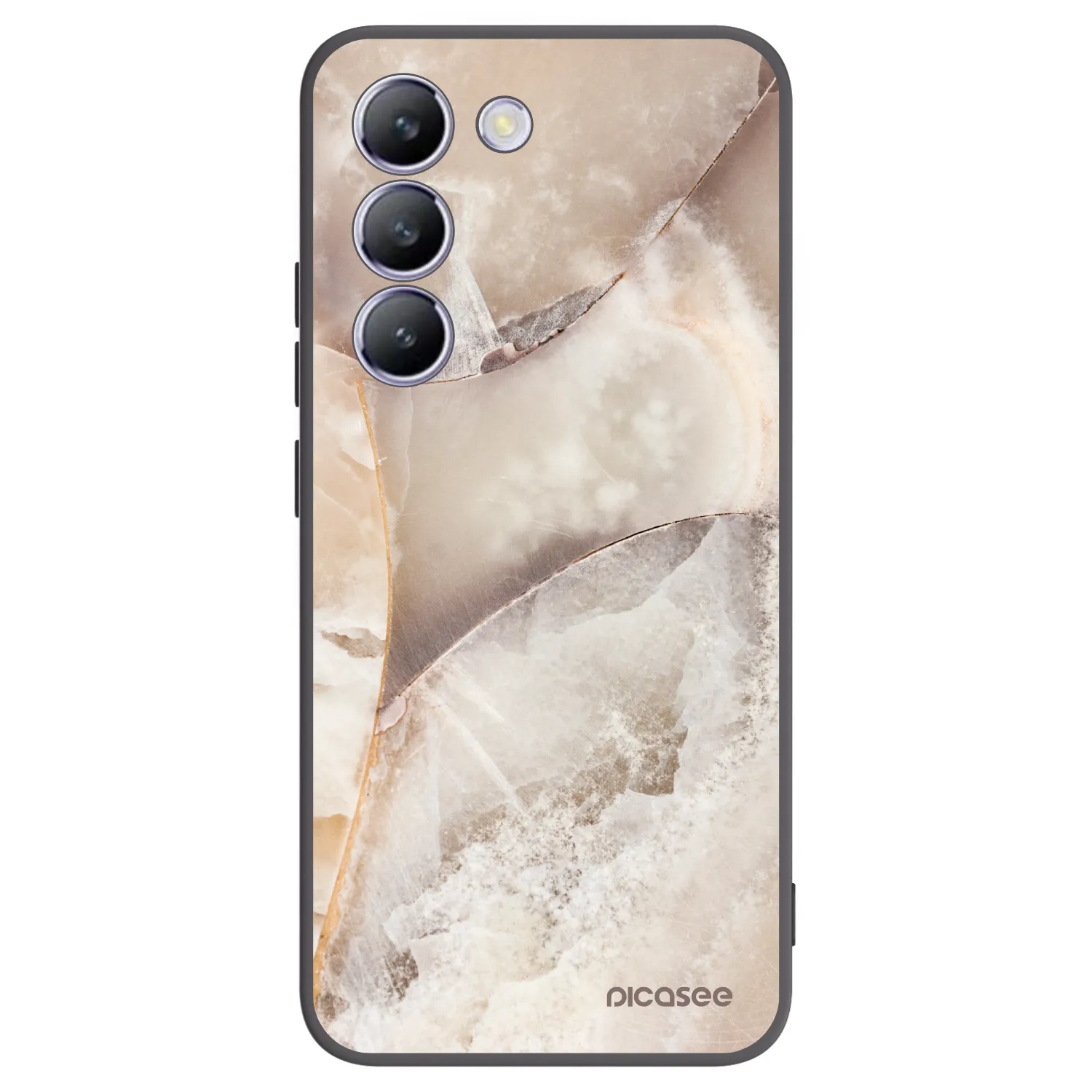 Picasee silikonowe czarne etui na Vivo V40 SE 5G - Cream marble
