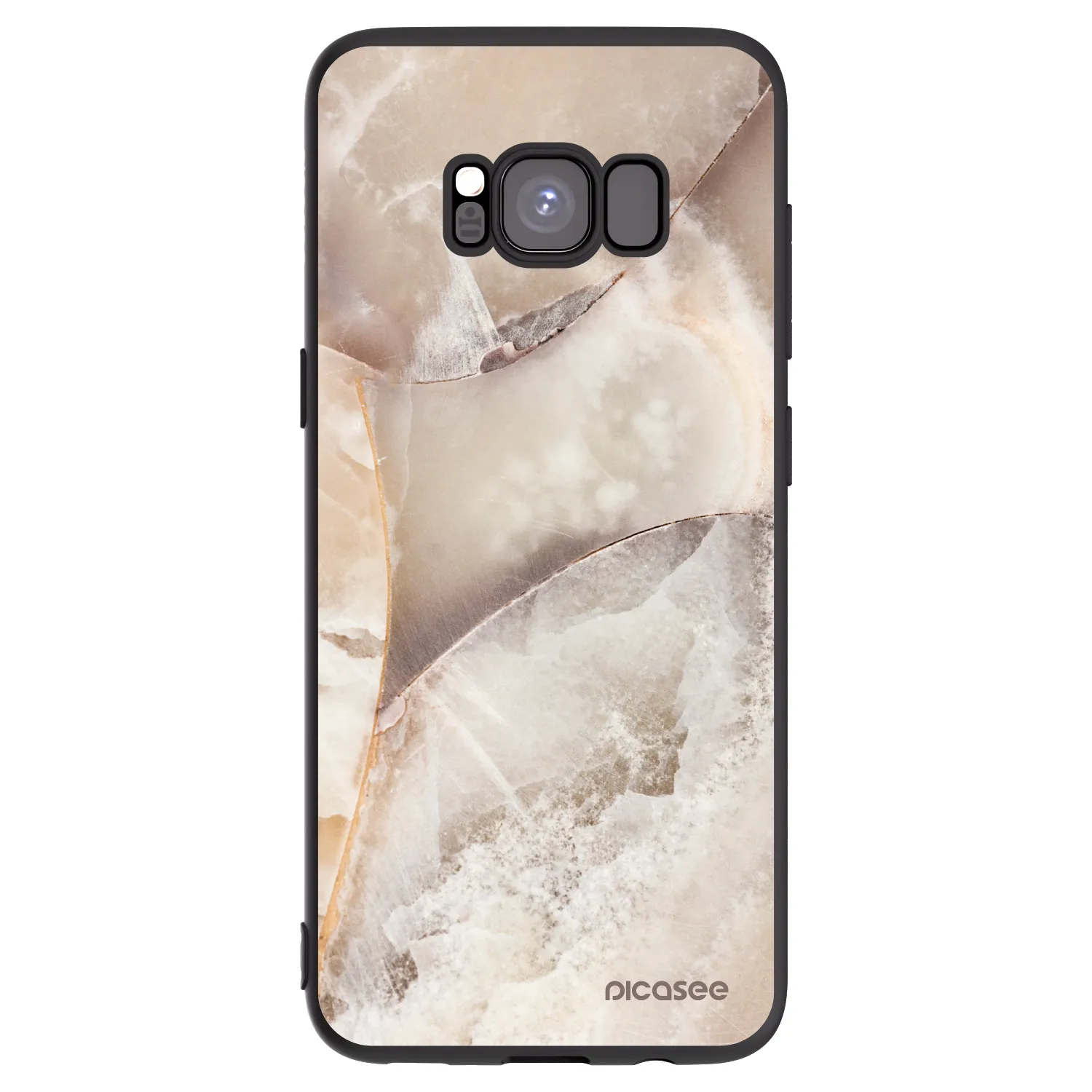 Picasee silikonowe czarne etui na Samsung Galaxy S8 G950F - Cream marble
