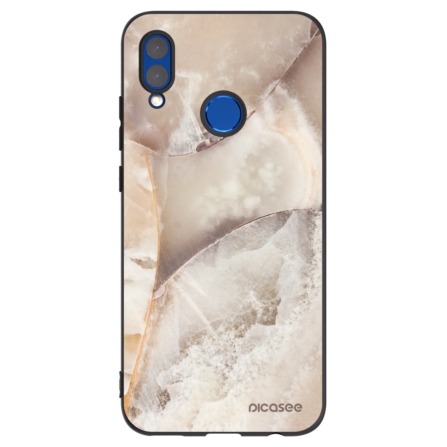 Picasee silikonowe czarne etui na Huawei P Smart 2019 - Cream marble