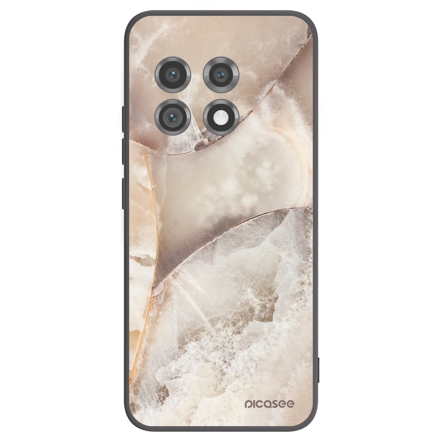 Picasee silikonowe czarne etui na OnePlus 11 5G - Cream marble