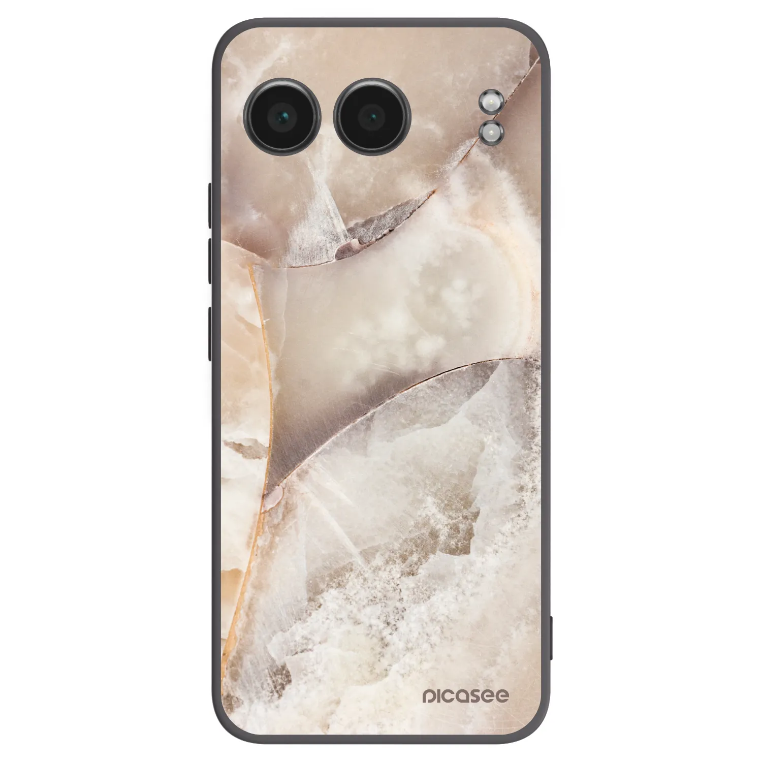 Picasee silikonowe czarne etui na OnePlus Nord 4 - Cream marble