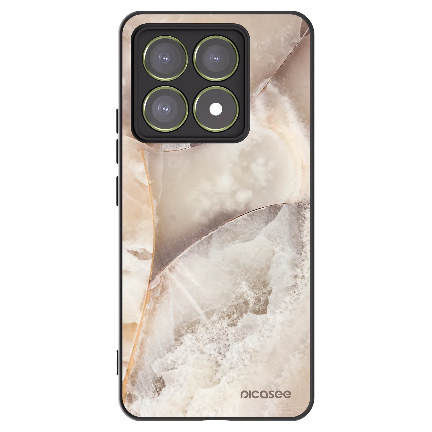 Picasee silikonowe czarne etui na Xiaomi 14T - Cream marble