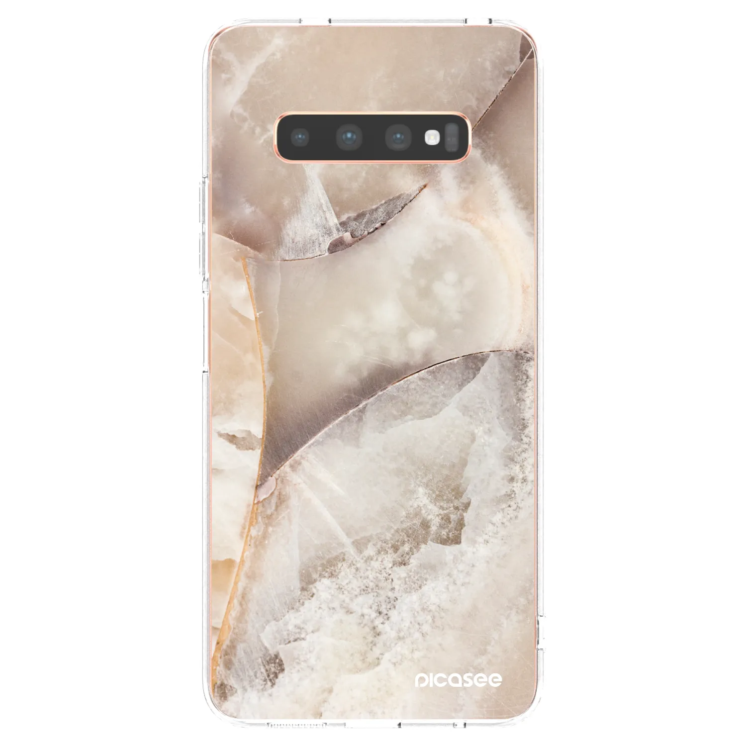 Picasee silikonowe przeźroczyste etui na Samsung Galaxy S10 Plus G975 - Cream marble