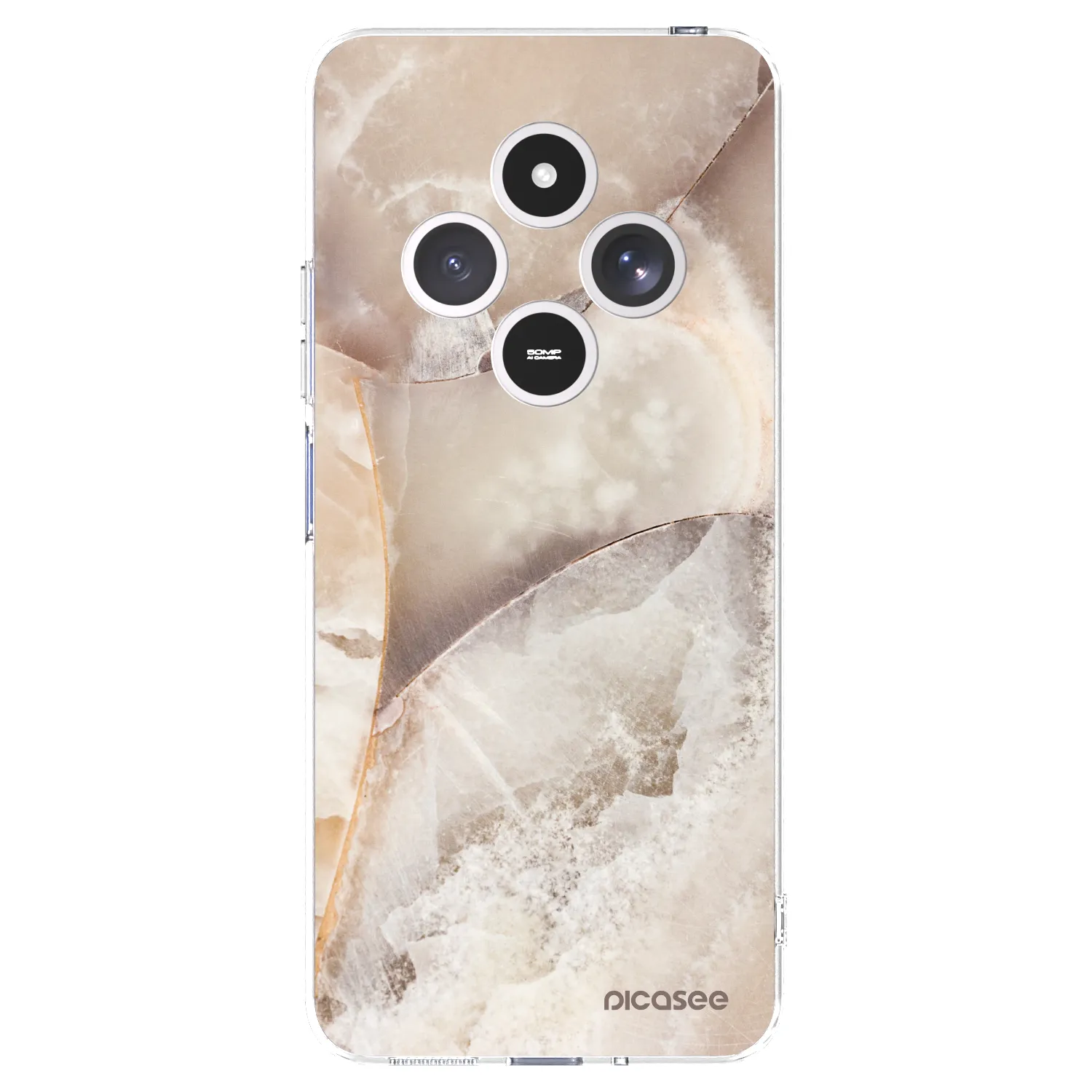 Picasee silikonowe przeźroczyste etui na Xiaomi Redmi 14C - Cream marble