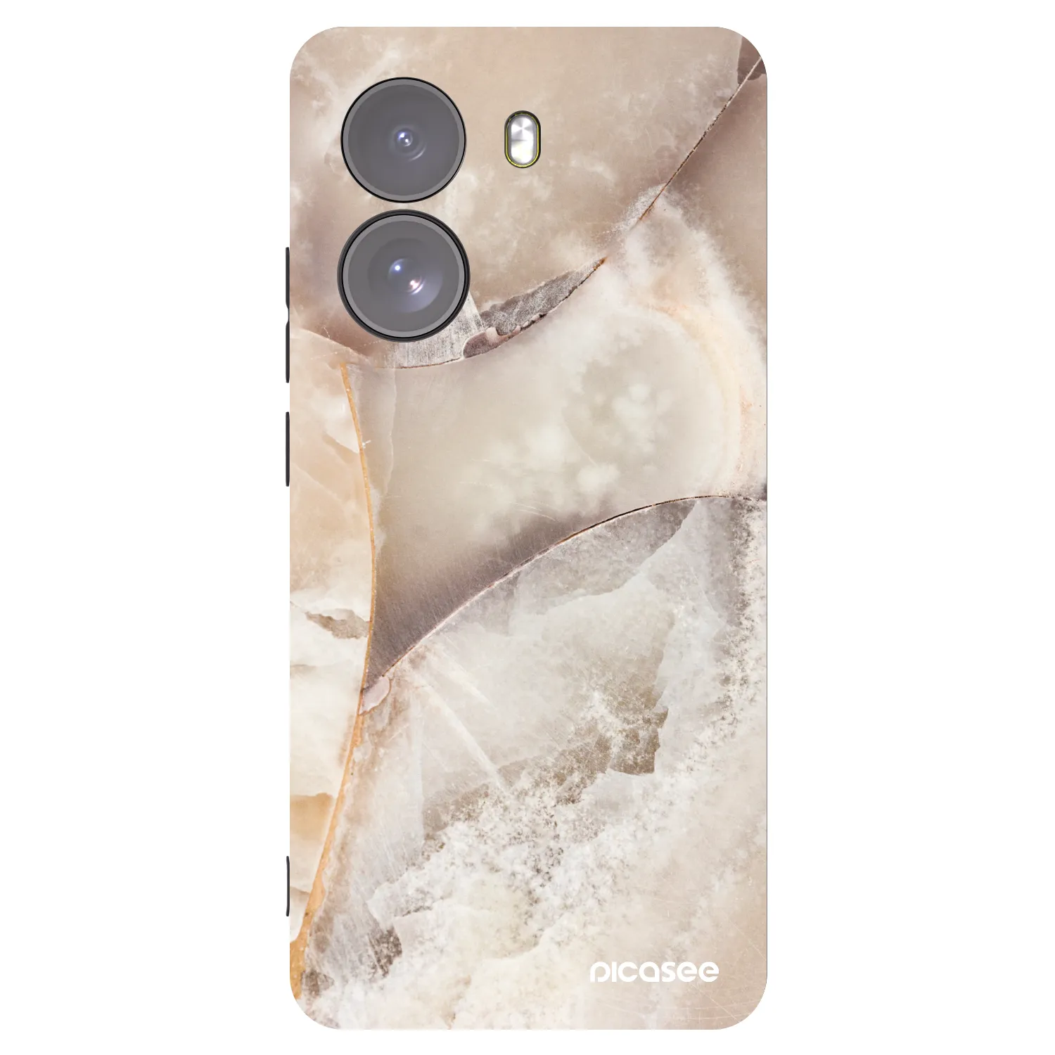 Picasee silikonowe czarne etui na Xiaomi Poco X7 - Cream marble