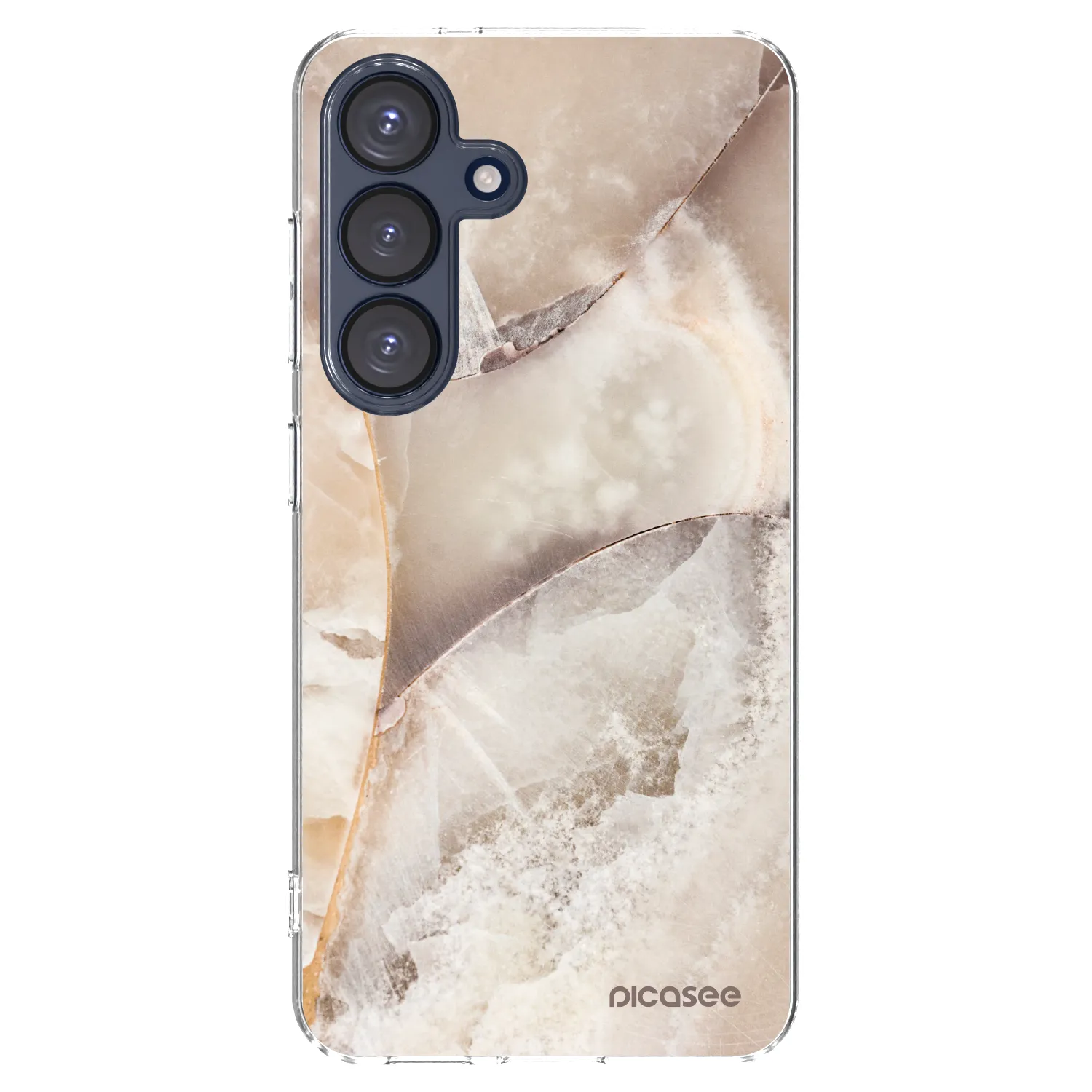 Picasee silikonowe przeźroczyste etui na Samsung Galaxy S25 5G - Cream marble