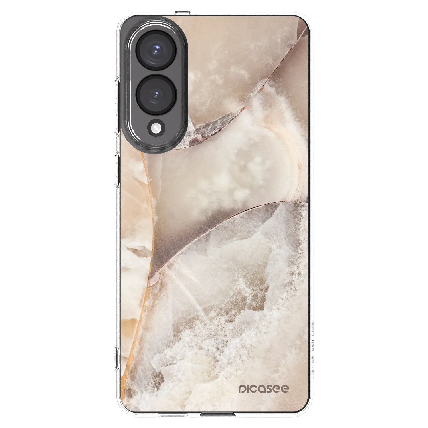 Picasee silikonowe przeźroczyste etui na Samsung Galaxy S25 Edge 5G - Cream marble