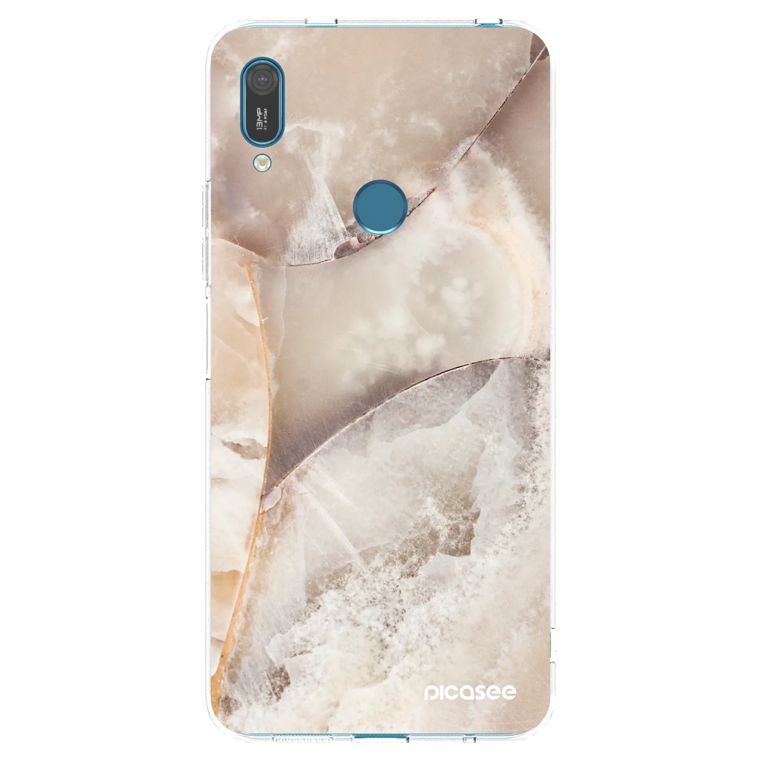 Picasee silikonowe przeźroczyste etui na Huawei Y7 2019 - Cream marble