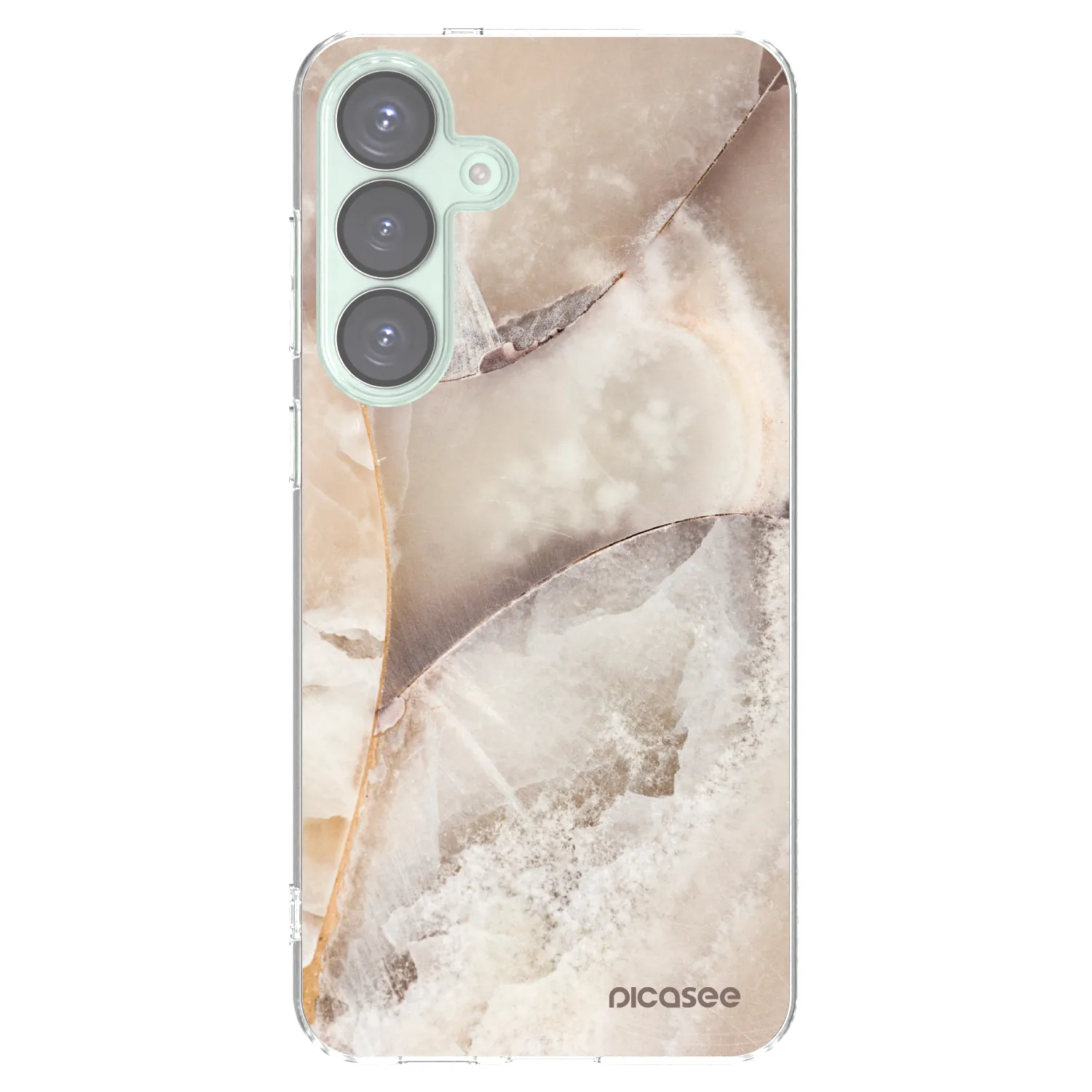 Picasee silikonowe przeźroczyste etui na Samsung Galaxy S25+ 5G - Cream marble