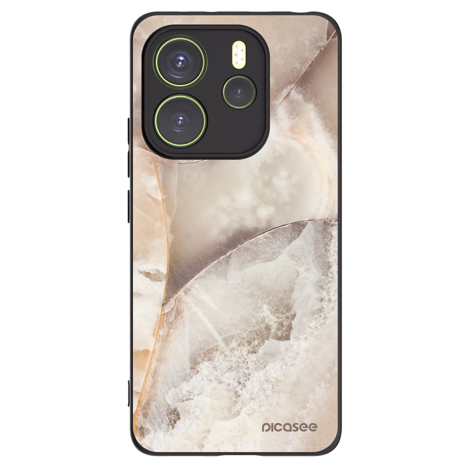 Picasee silikonowe czarne etui na Xiaomi Redmi Note 14 4G - Cream marble