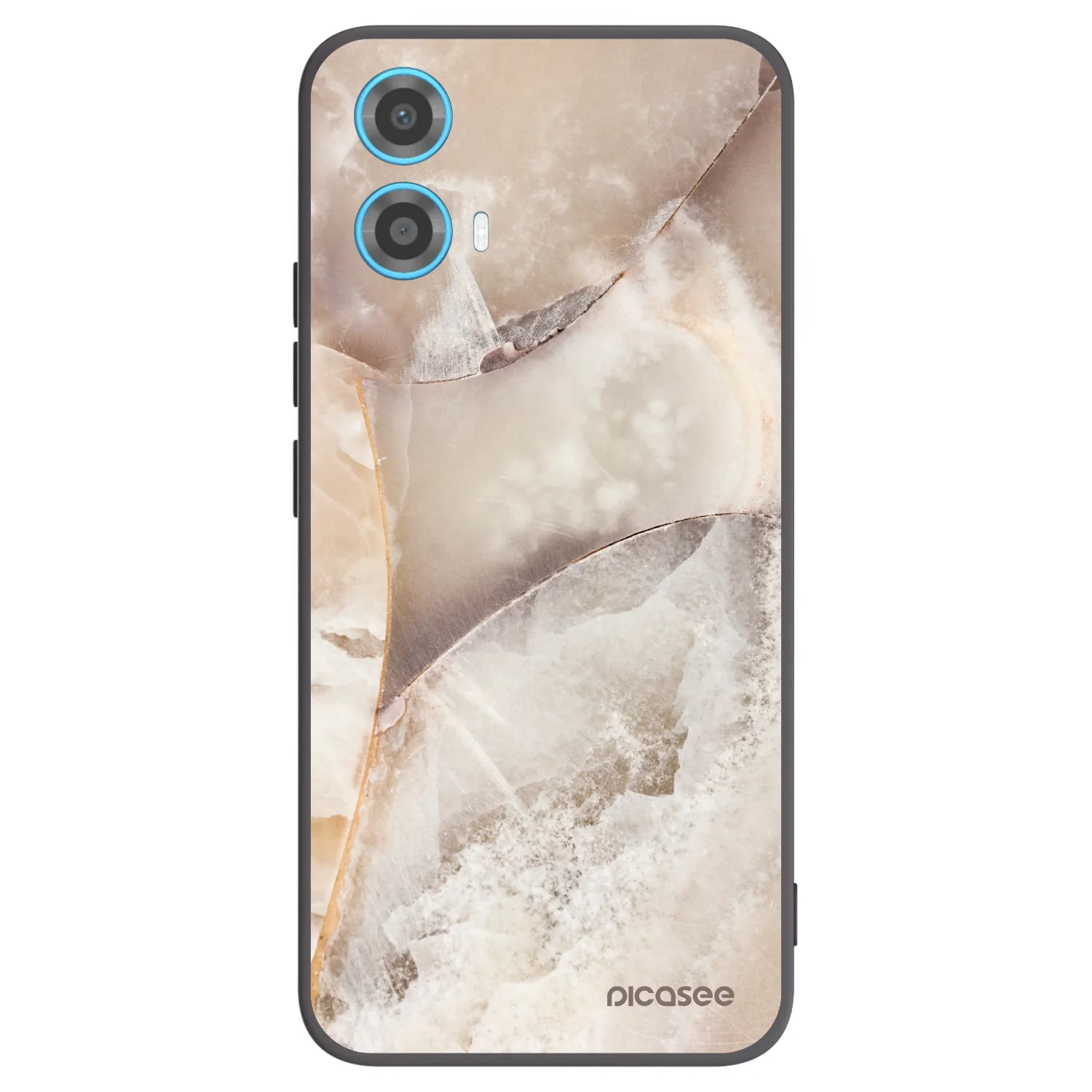 Picasee silikonowe czarne etui na Motorola Moto G34 5G - Cream marble