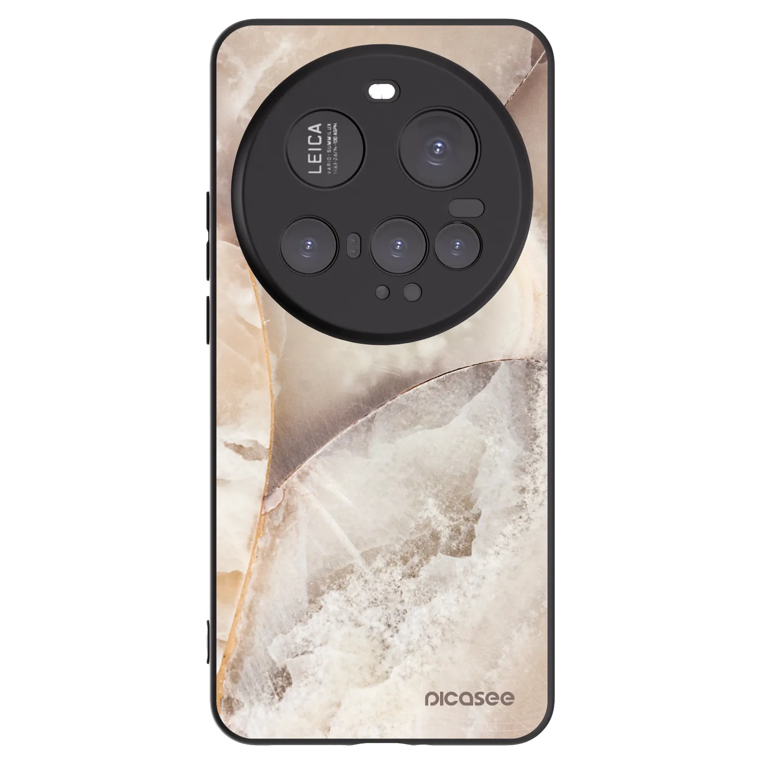 Picasee silikonowe czarne etui na Xiaomi 15 Ultra - Cream marble