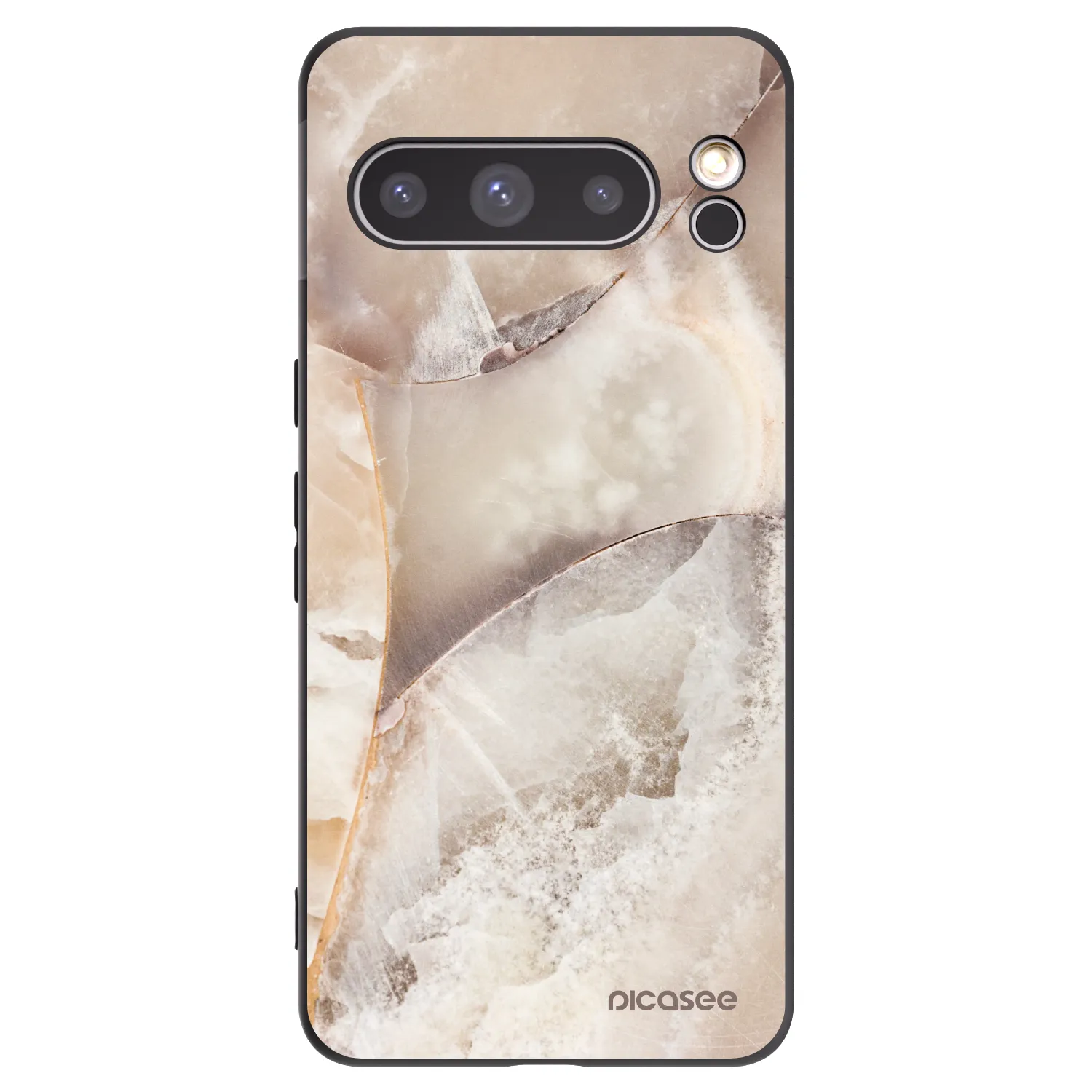 Picasee silikonowe czarne etui na Google Pixel 8 Pro - Cream marble