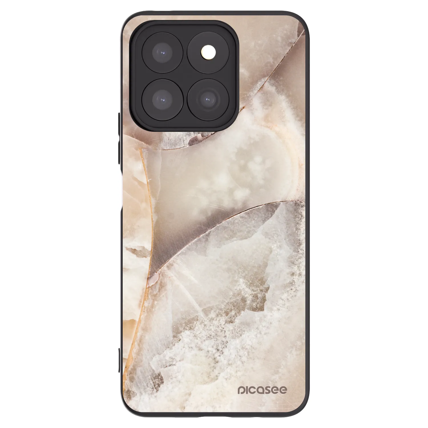Picasee silikonowe czarne etui na Honor X8c - Cream marble