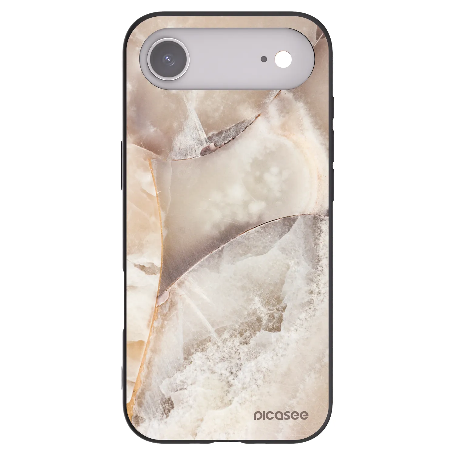 Picasee silikonowe czarne etui na Apple iPhone Air - Cream marble