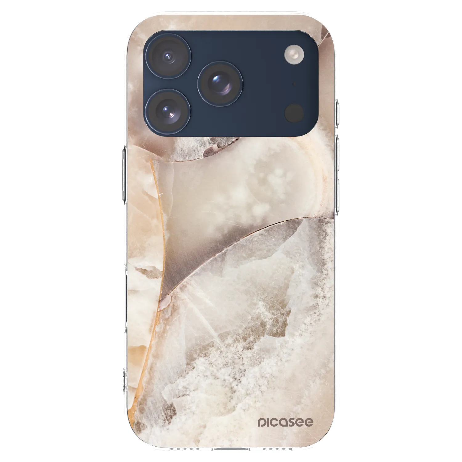 Picasee silikonowe przeźroczyste etui na Apple iPhone 17 Pro - Cream marble