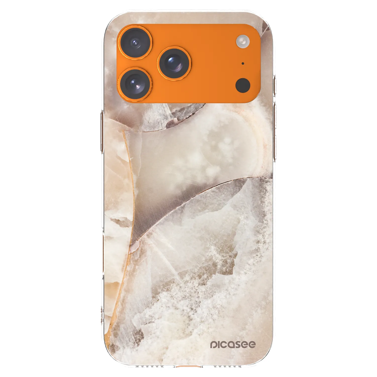 Picasee silikonowe przeźroczyste etui na Apple iPhone 17 Pro Max - Cream marble