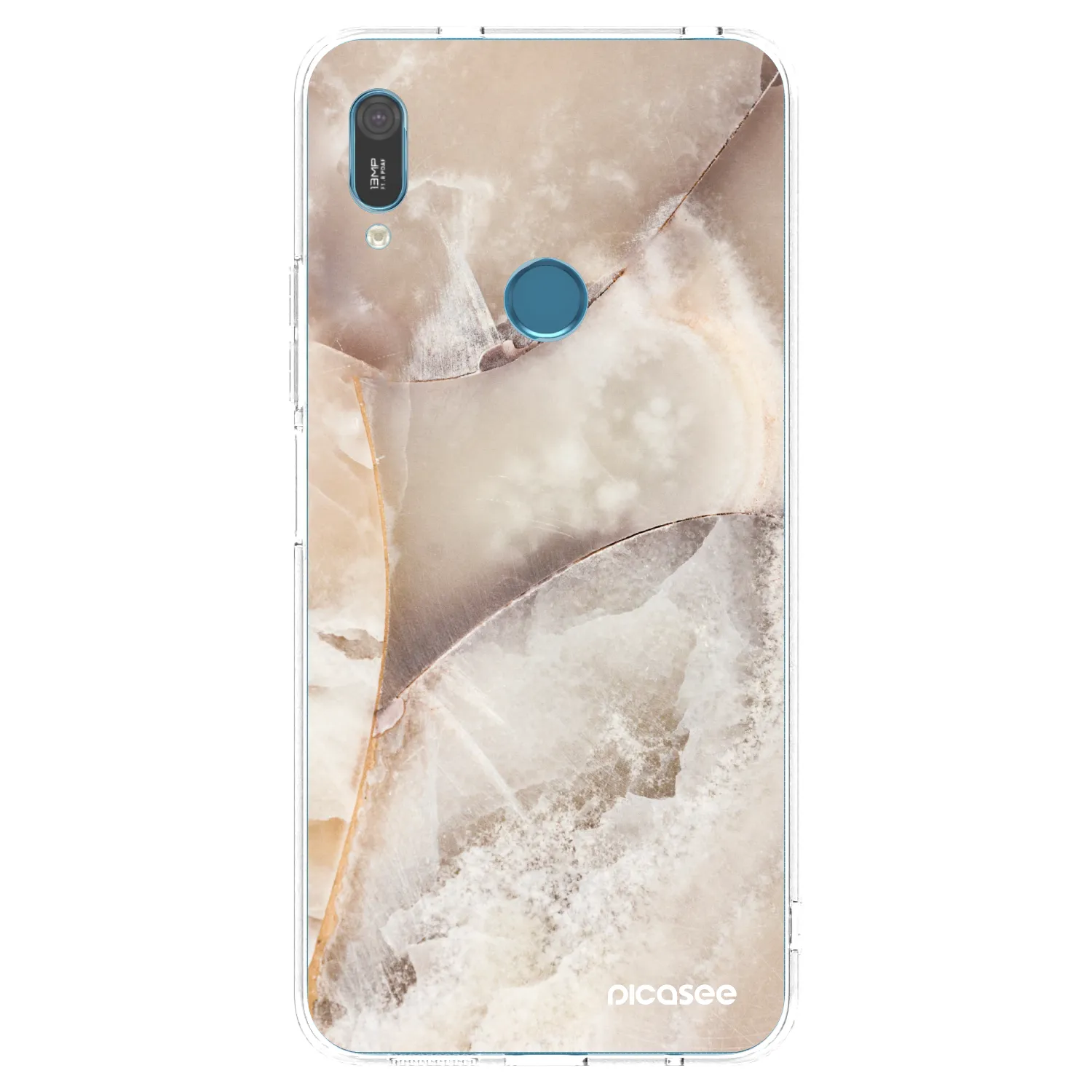 Picasee silikonowe przeźroczyste etui na Huawei Y6 2019 - Cream marble