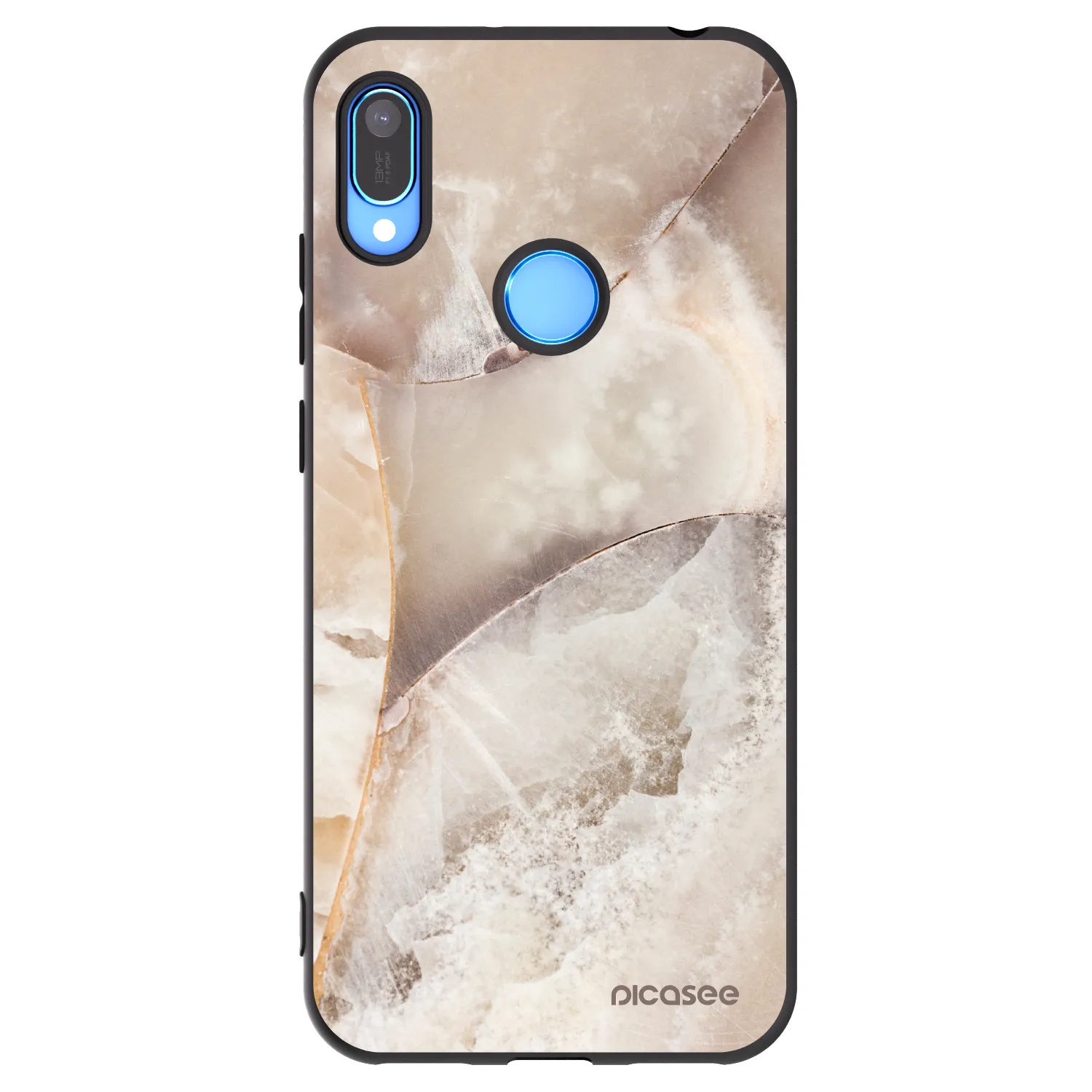 Picasee silikonowe czarne etui na Huawei Y6 2019 - Cream marble