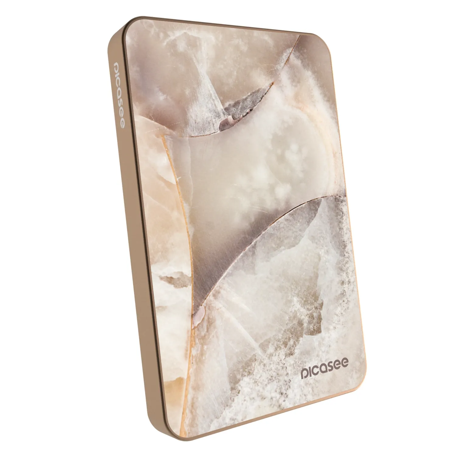 Picasee Powerbank z MagSafe 5 000 mAh Złoty - Cream marble