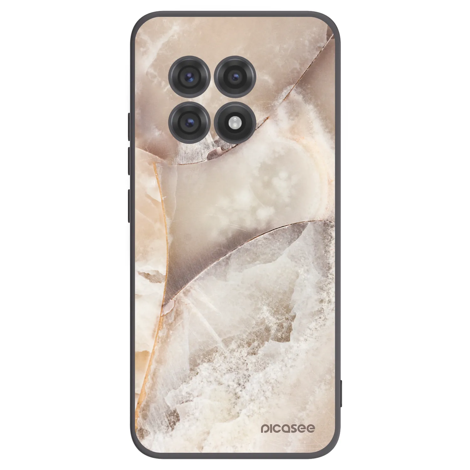 Picasee silikonowe czarne etui na OnePlus 13R 5G - Cream marble