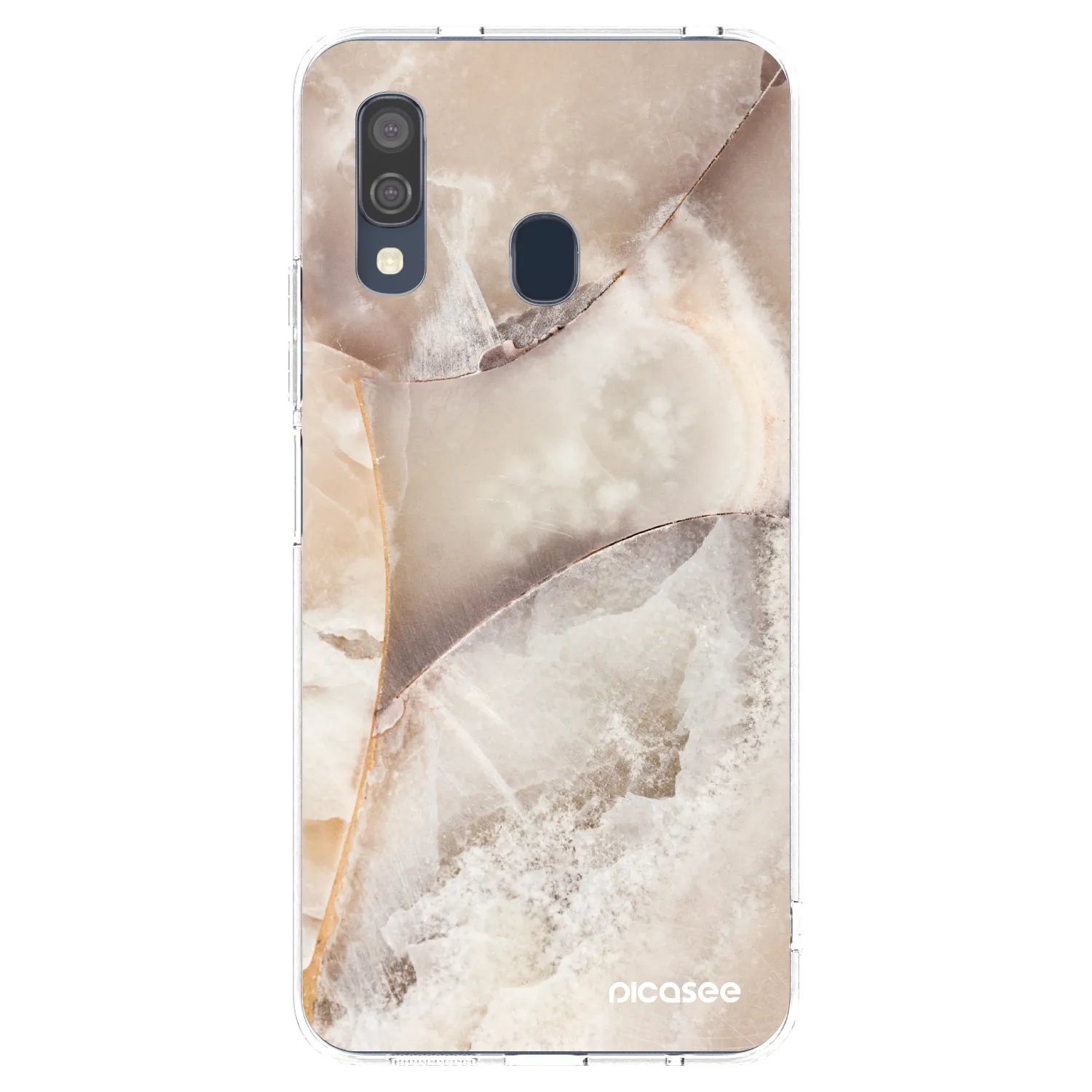 Picasee silikonowe przeźroczyste etui na Samsung Galaxy A40 A405F - Cream marble
