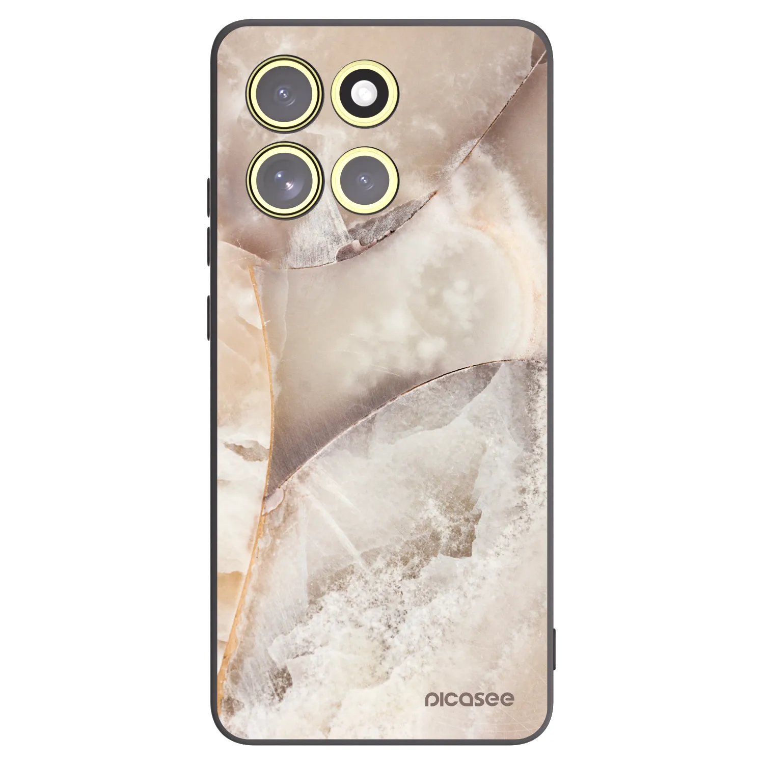Picasee silikonowe czarne etui na Motorola Moto G86 5G - Cream marble